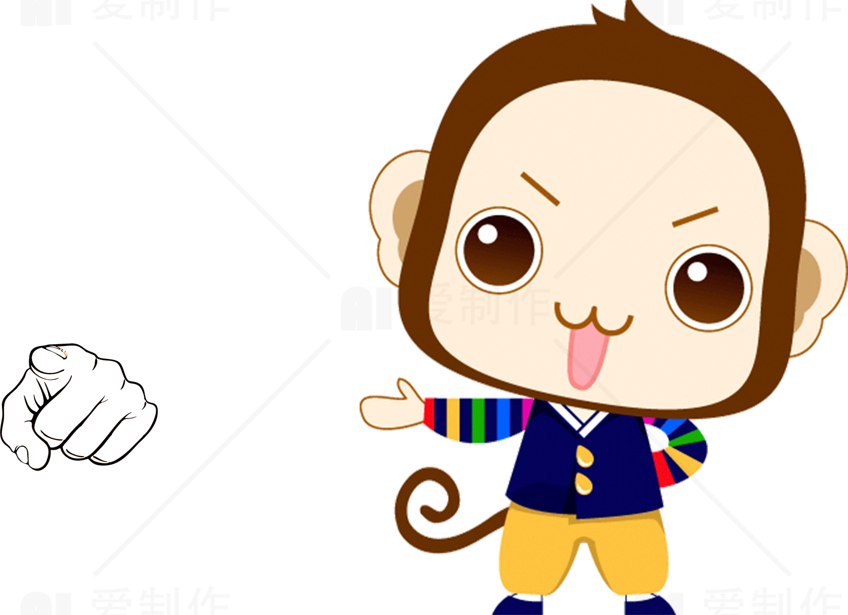 可爱卡通猴子形象设计素材