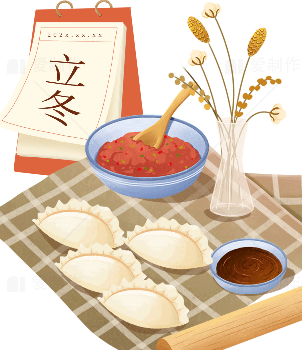 立冬节气美食与传统文化素材
