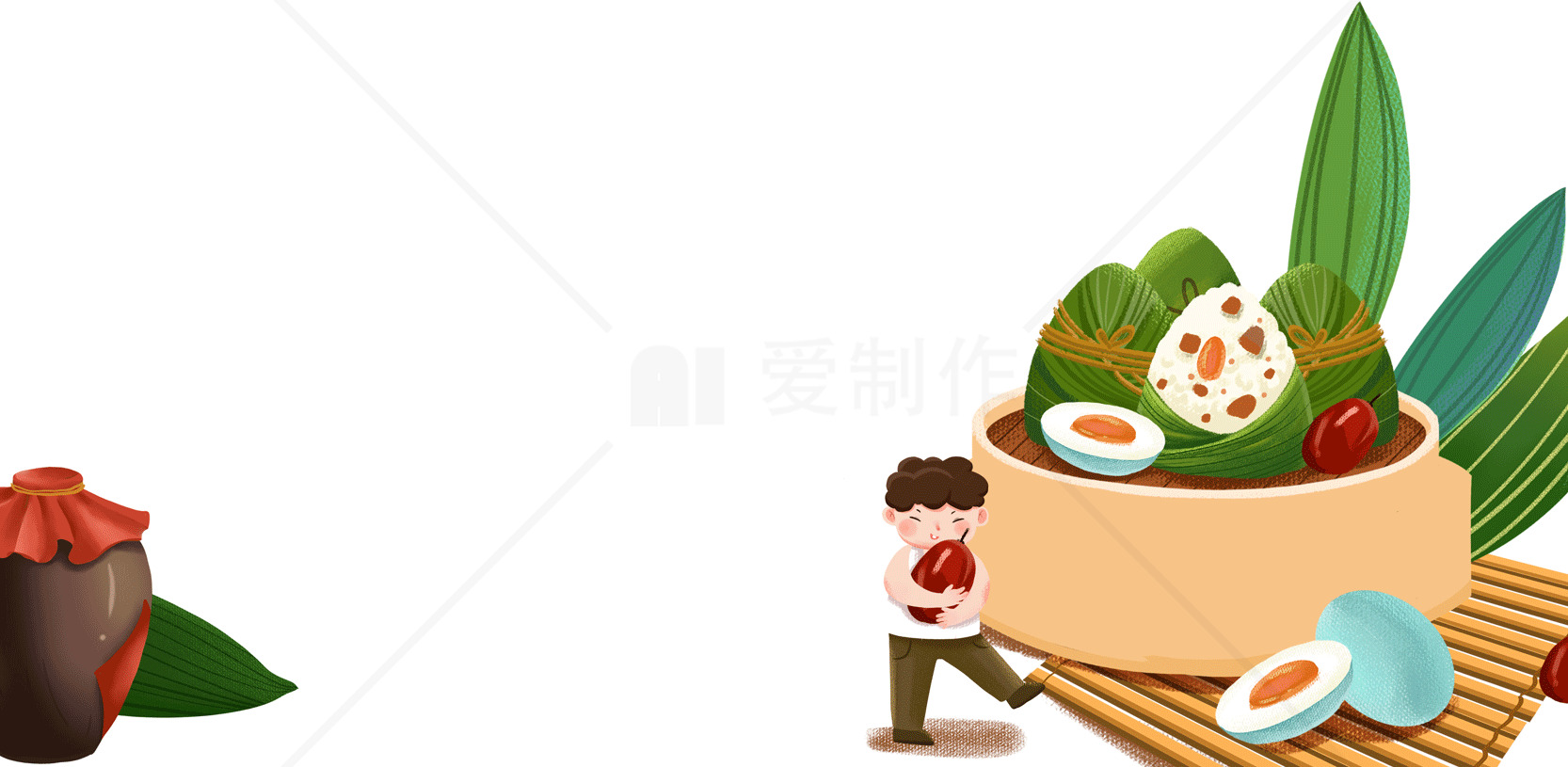 端午节粽子插画：传统美食与文化素材