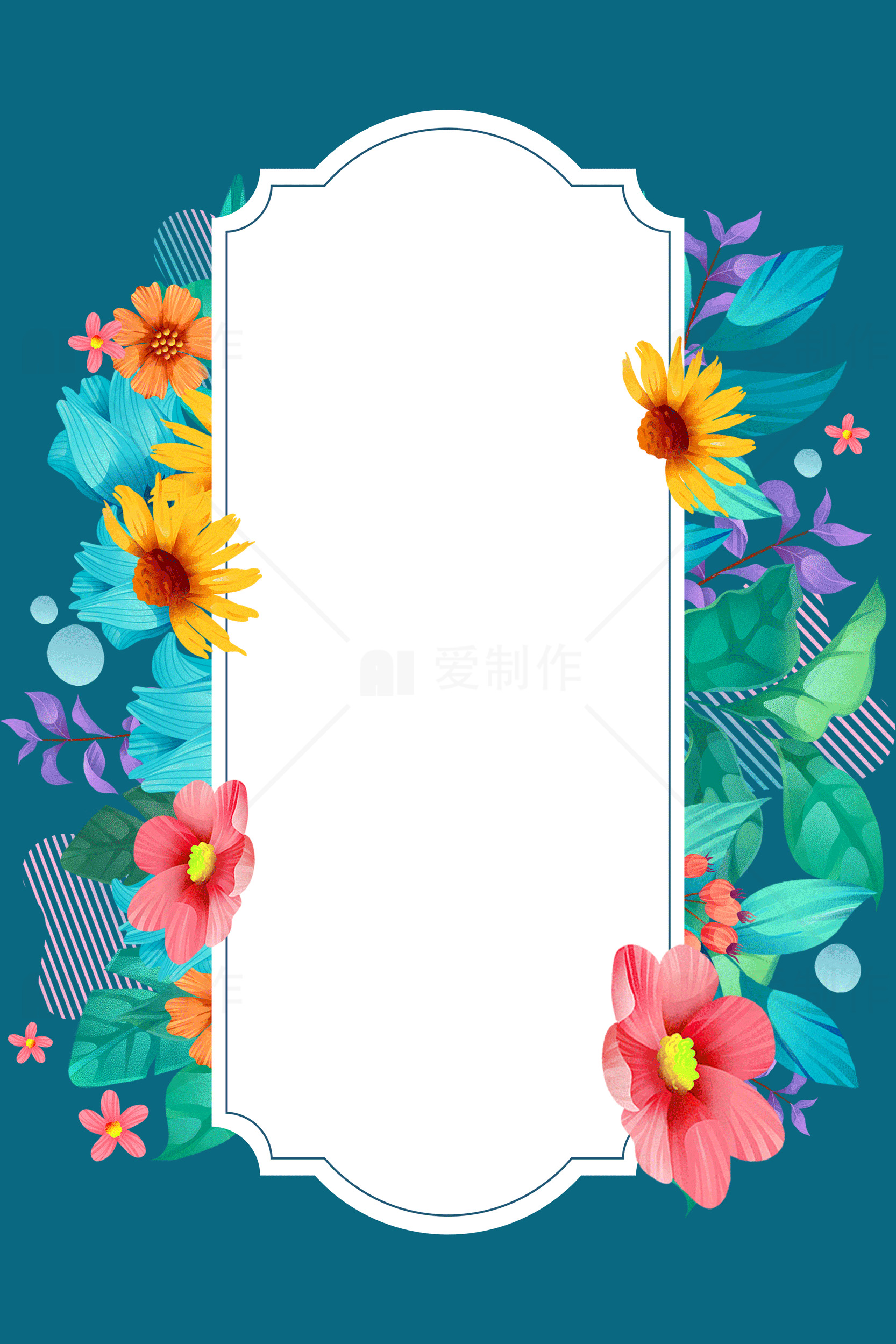 花卉边框设计模板素材