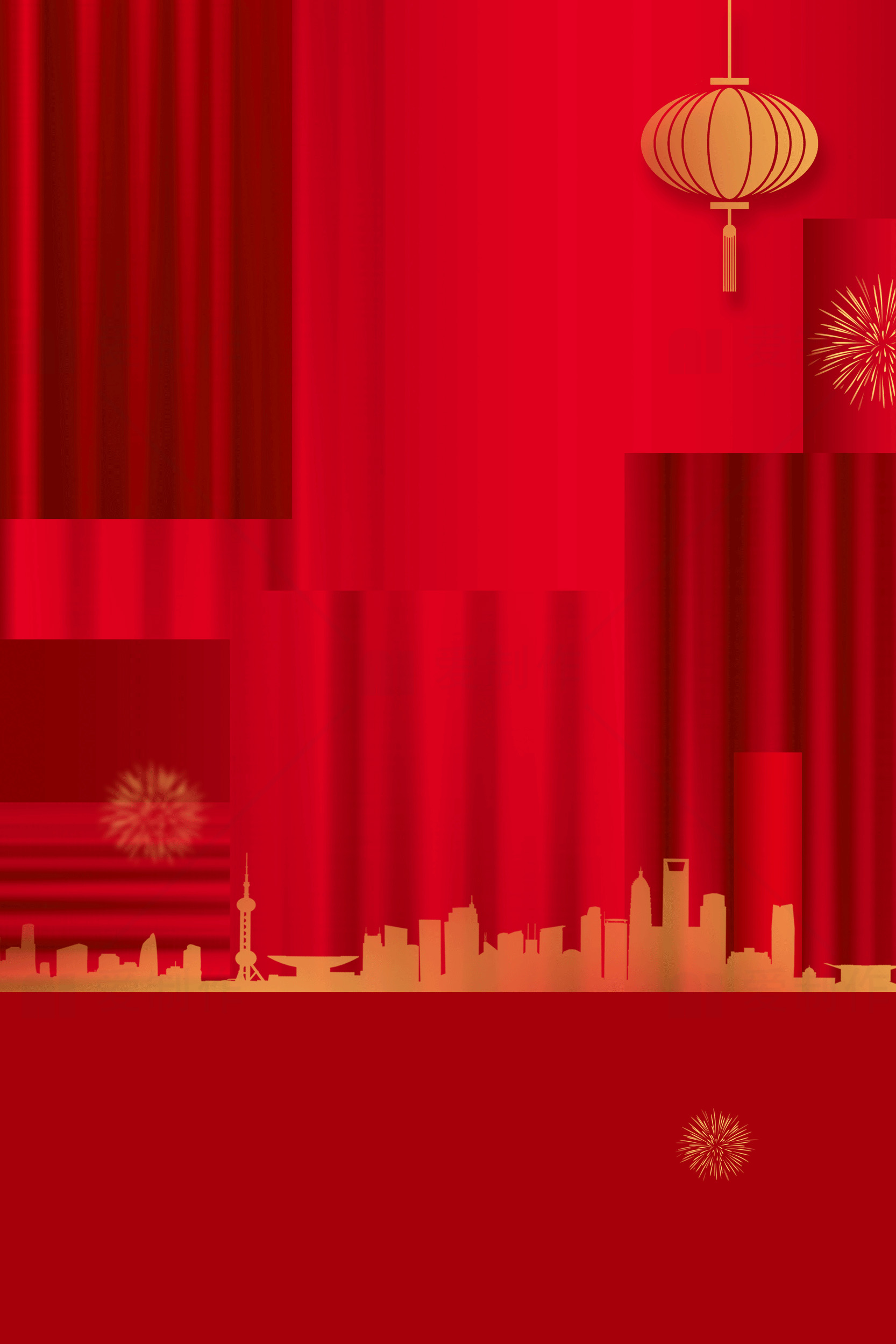 中国新年红色背景设计素材