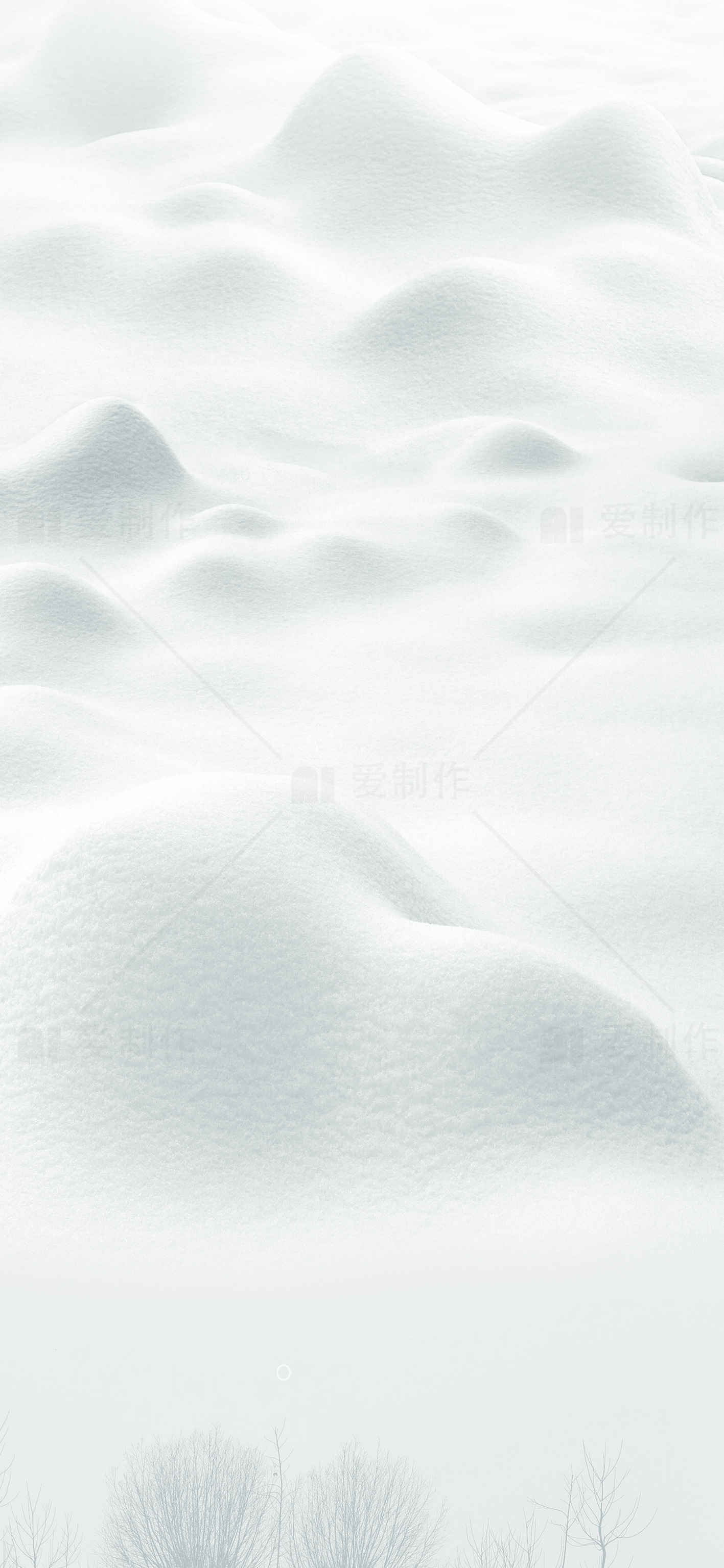 冬季雪景：宁静的白色雪原素材