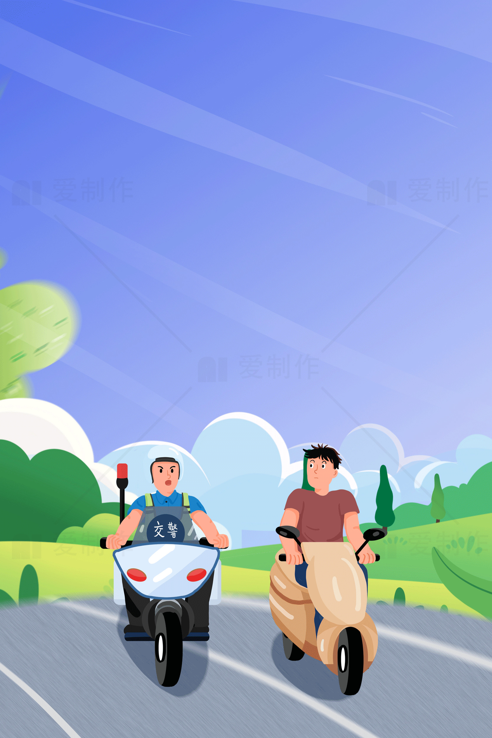 骑行乐趣：电动车与摩托车的乡村之旅素材