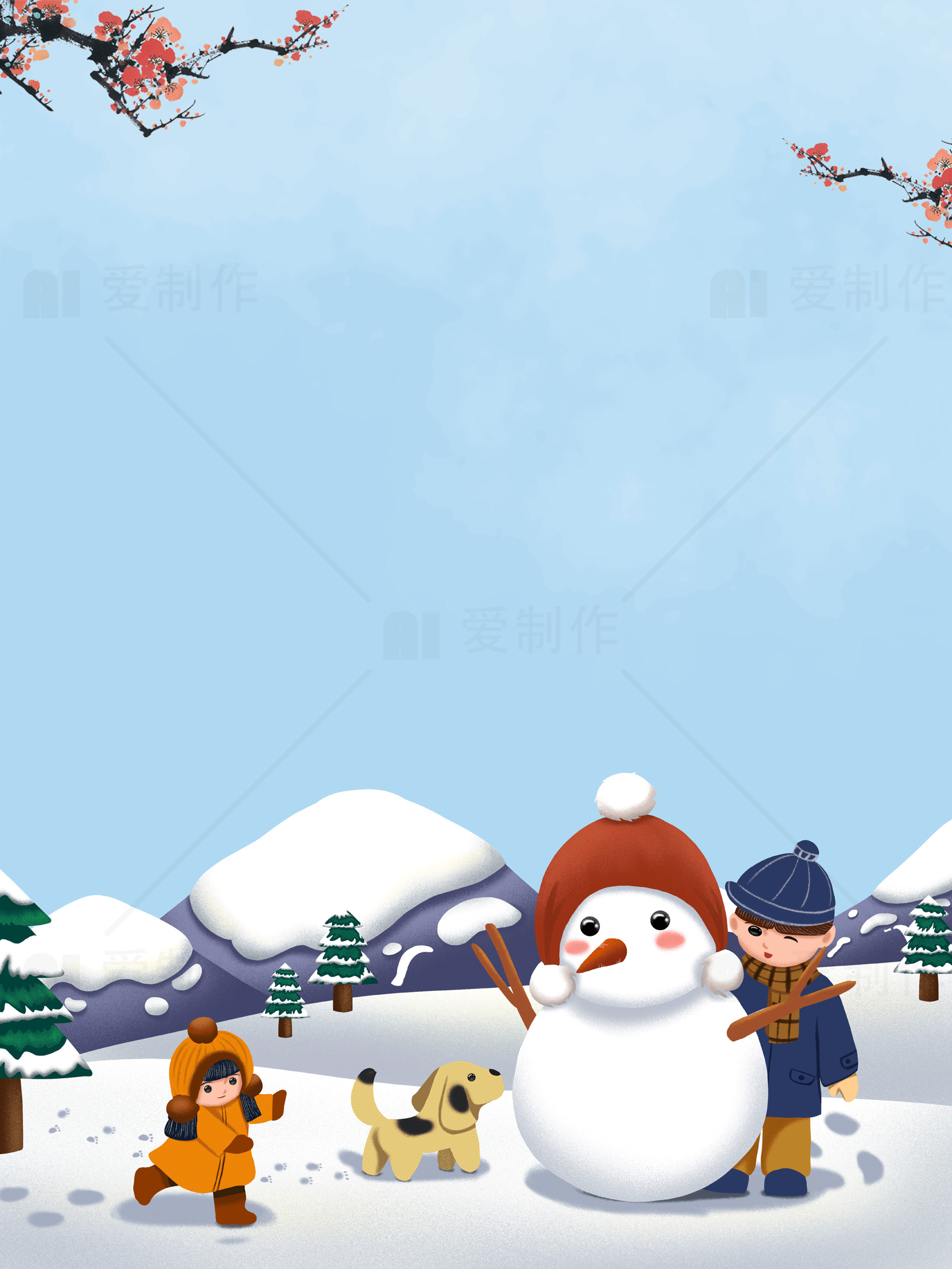 冬季雪人乐趣：亲子户外活动素材