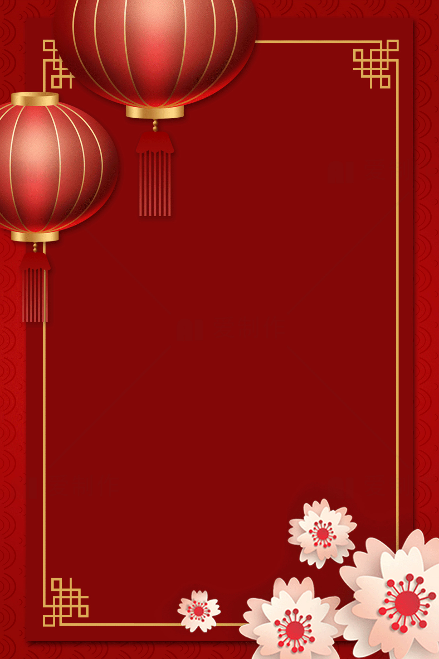 中国风红色灯笼背景设计素材