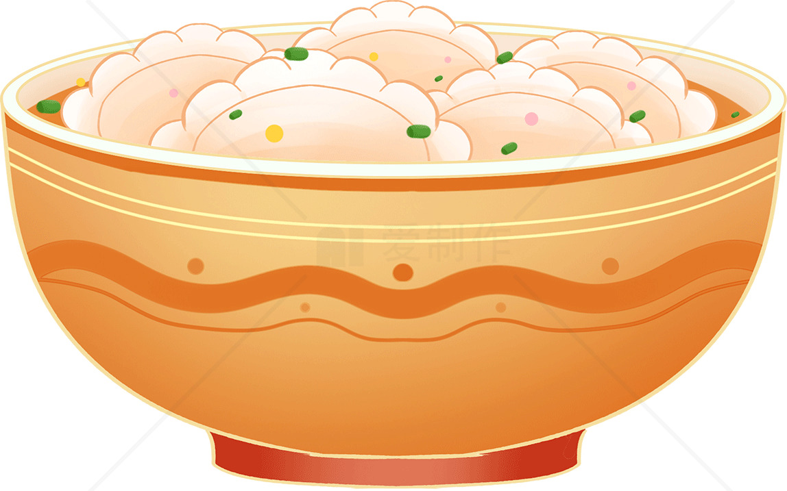 美味的中式饺子插画素材