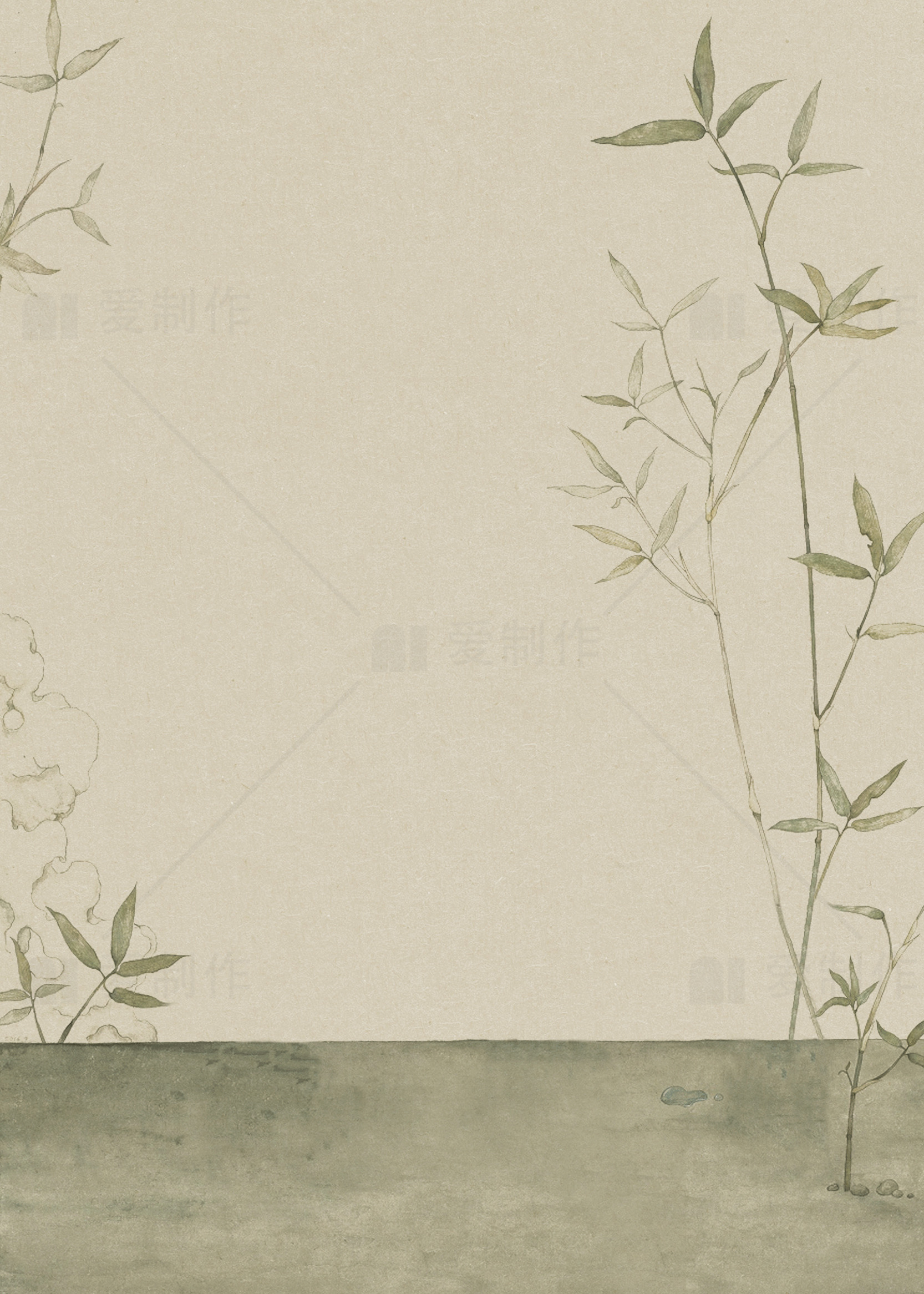 简约水墨竹子背景图片素材