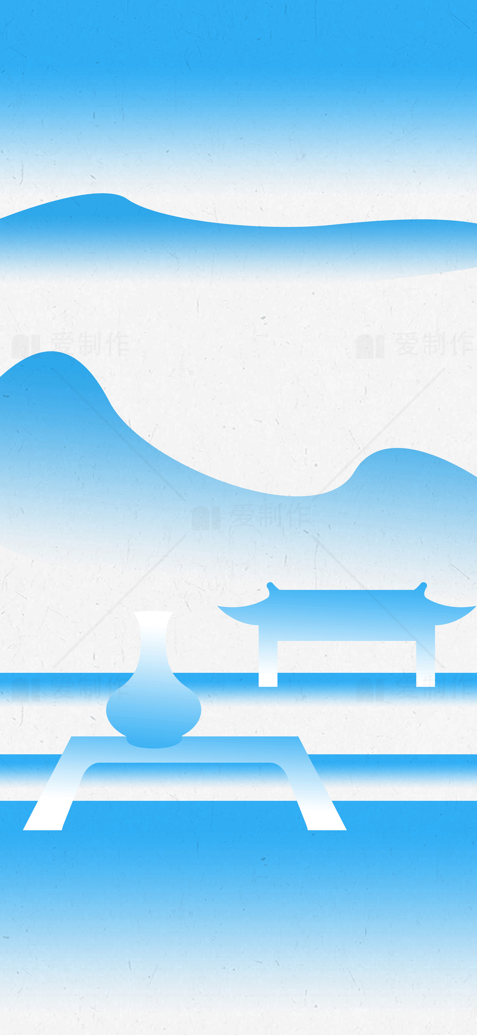 中国传统水墨风景画背景素材
