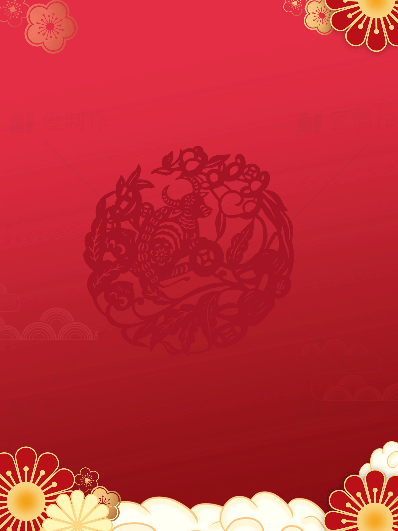 中国新年红色背景图素材