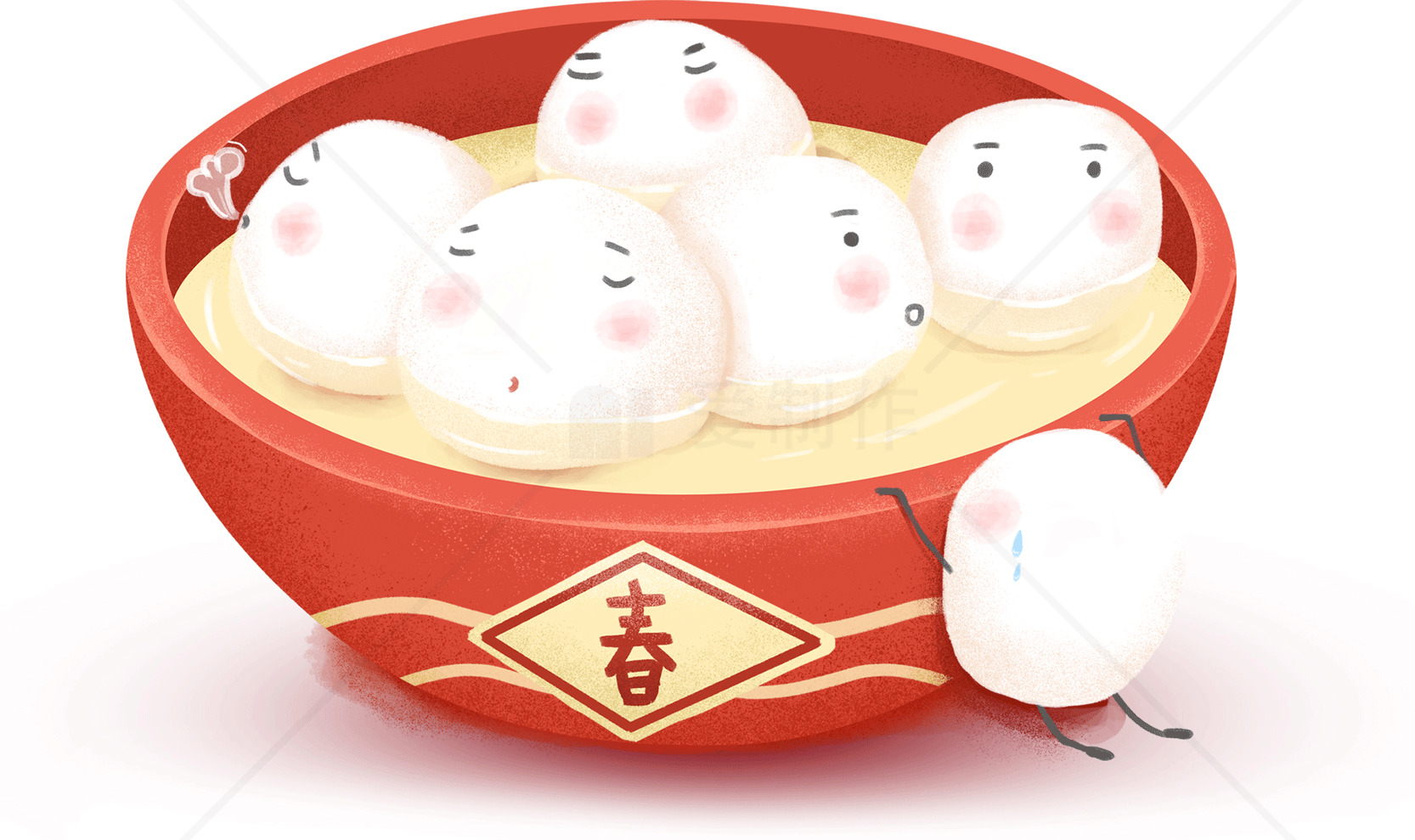 春节汤圆插画图片素材
