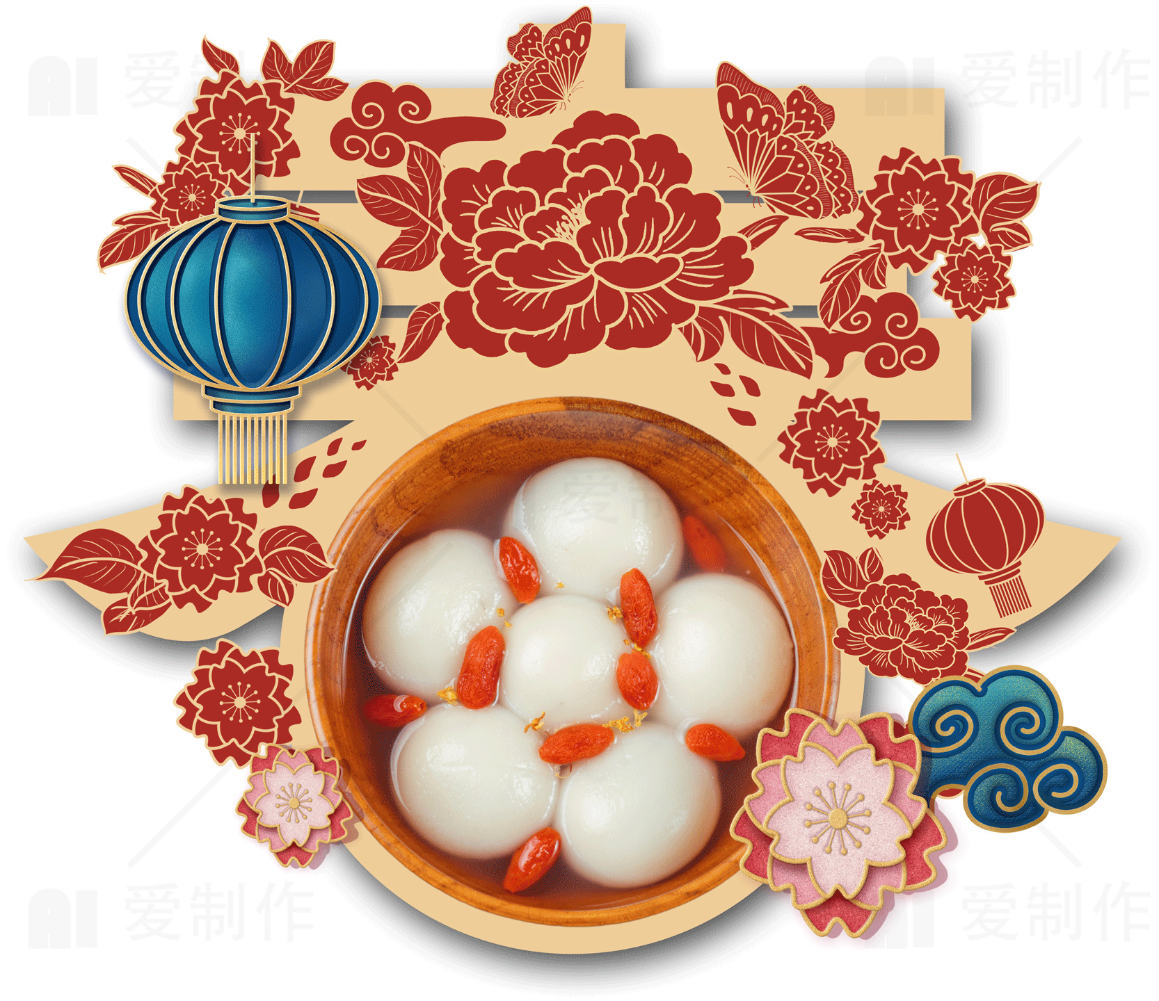 传统元宵节美食汤圆图片素材
