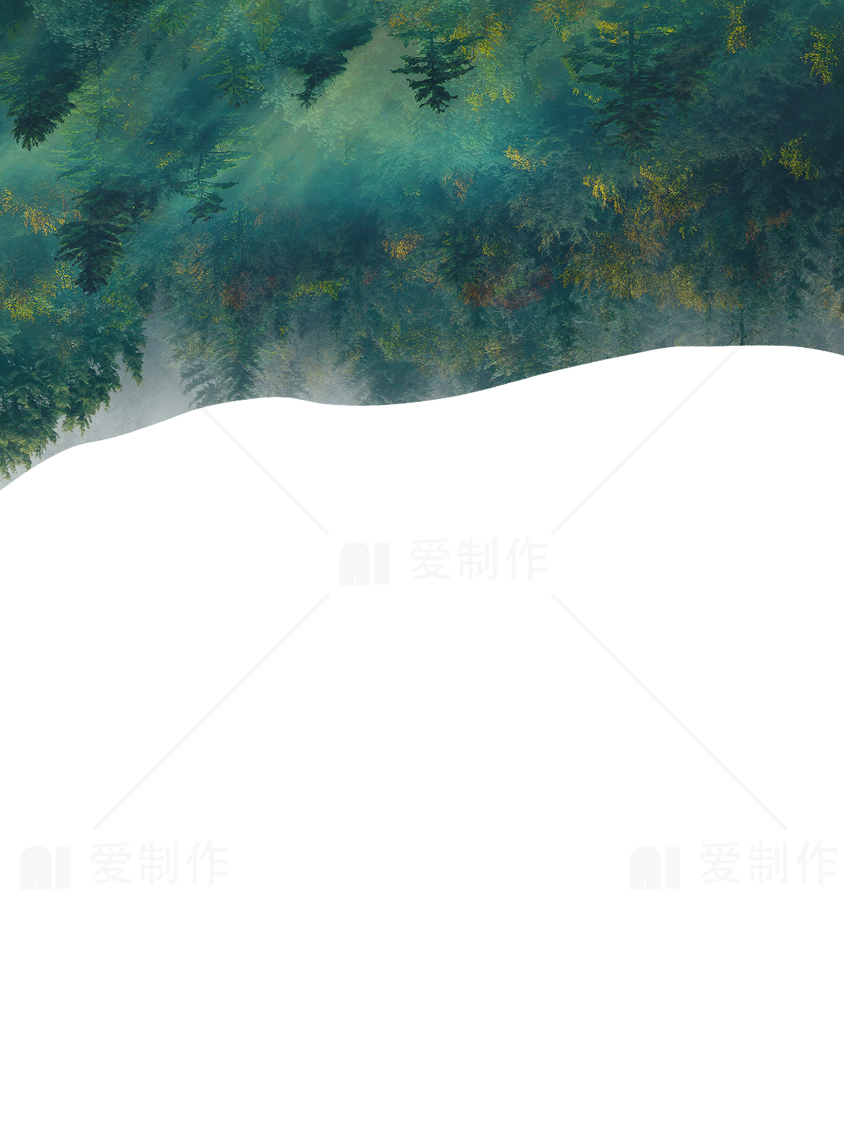 森林背景与白色空间的完美结合素材