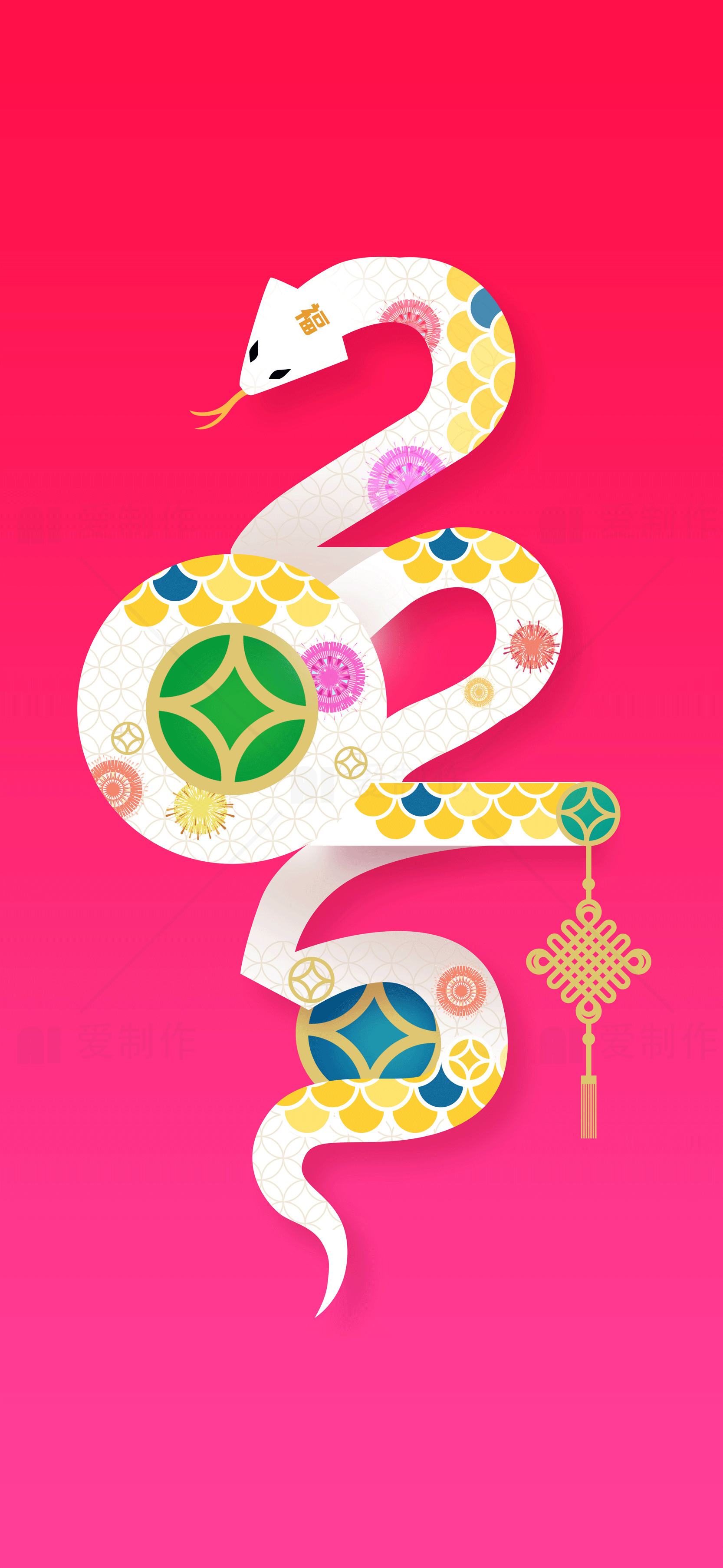 中国风蛇年插画设计素材
