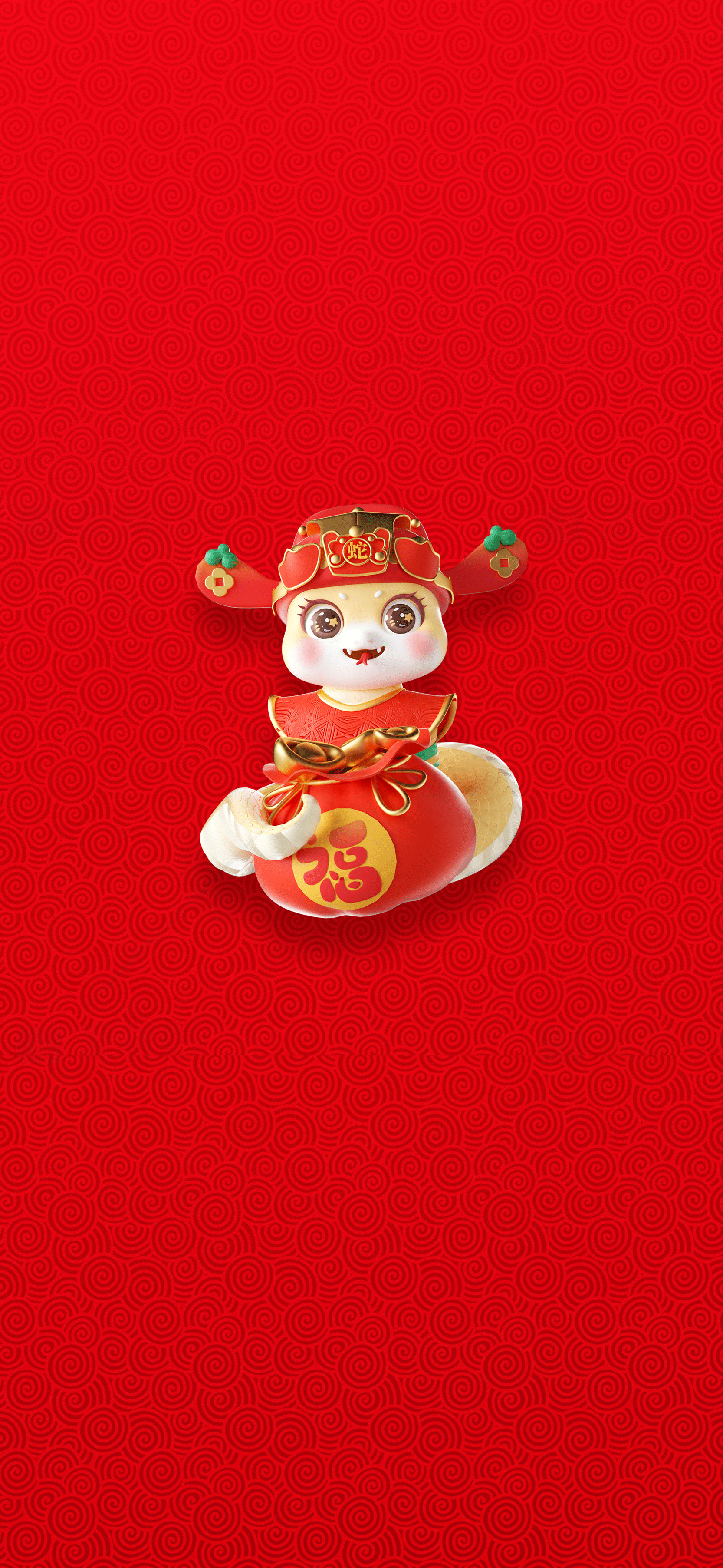 新年吉祥物与红包背景图片素材