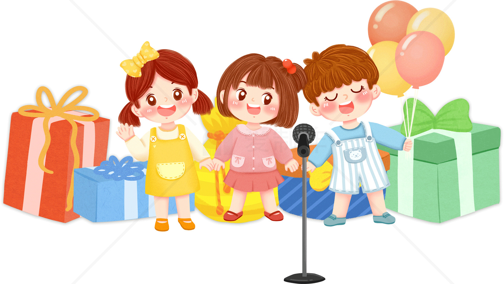 儿童生日派对庆祝活动插画素材