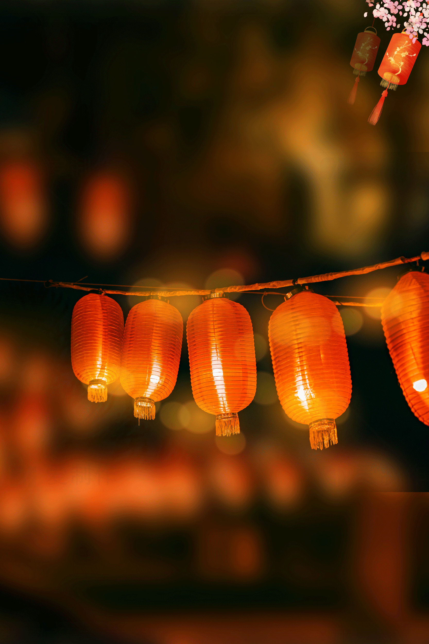 传统中式灯笼夜景摄影素材