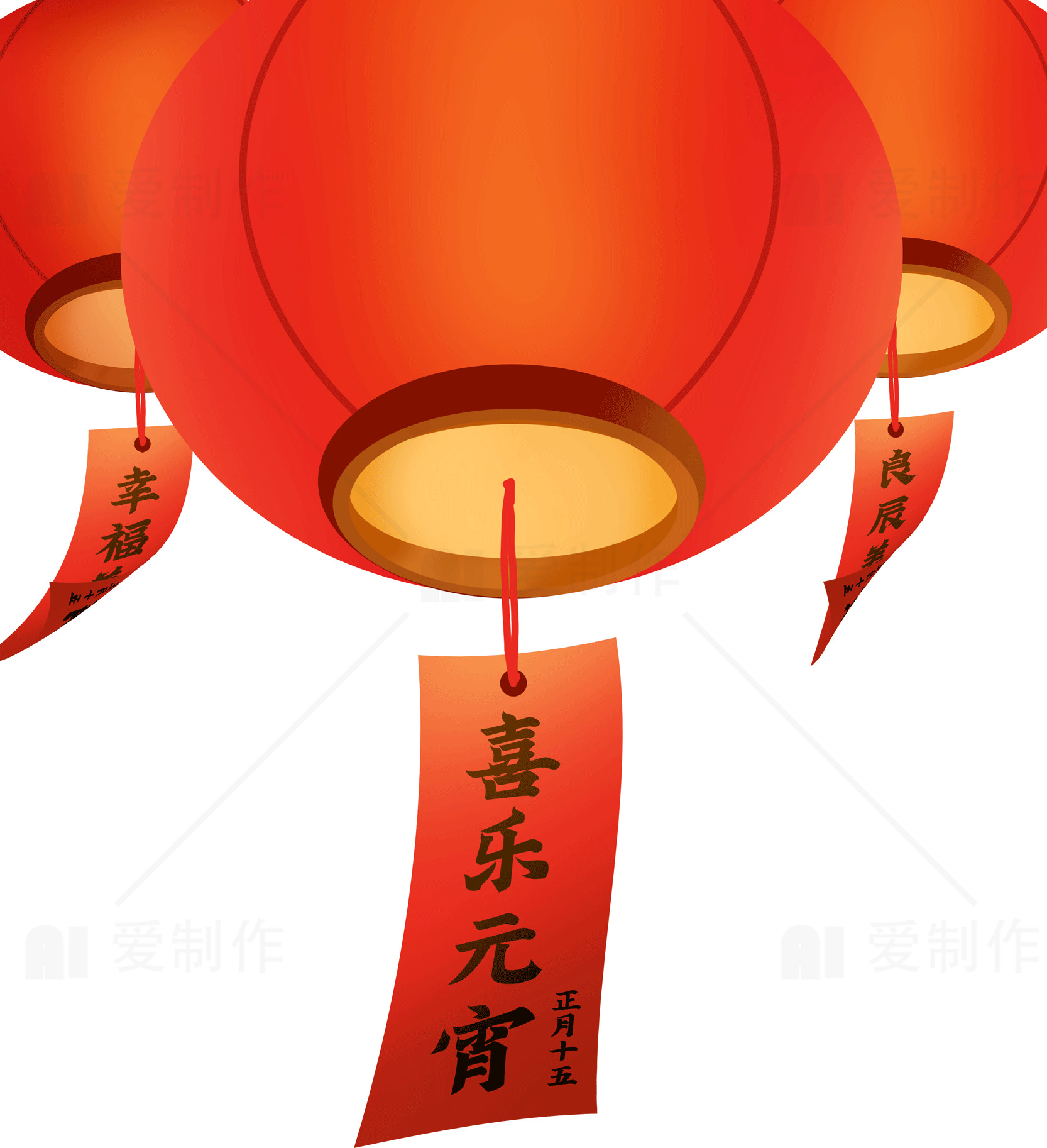 元宵节红灯笼图片 - 喜庆节日装饰素材