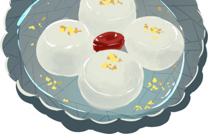 传统中式甜点：精致的白玉糕点