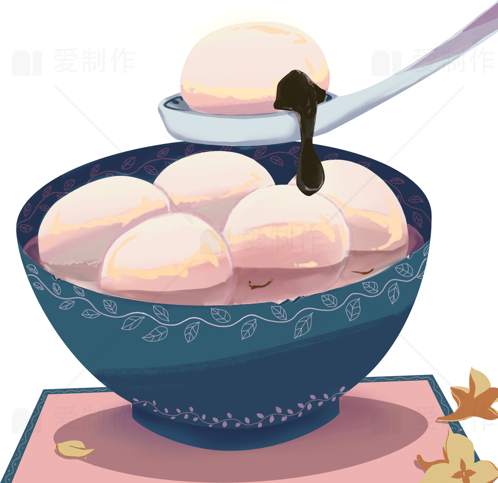 中式经典甜点汤圆高质量图片素材