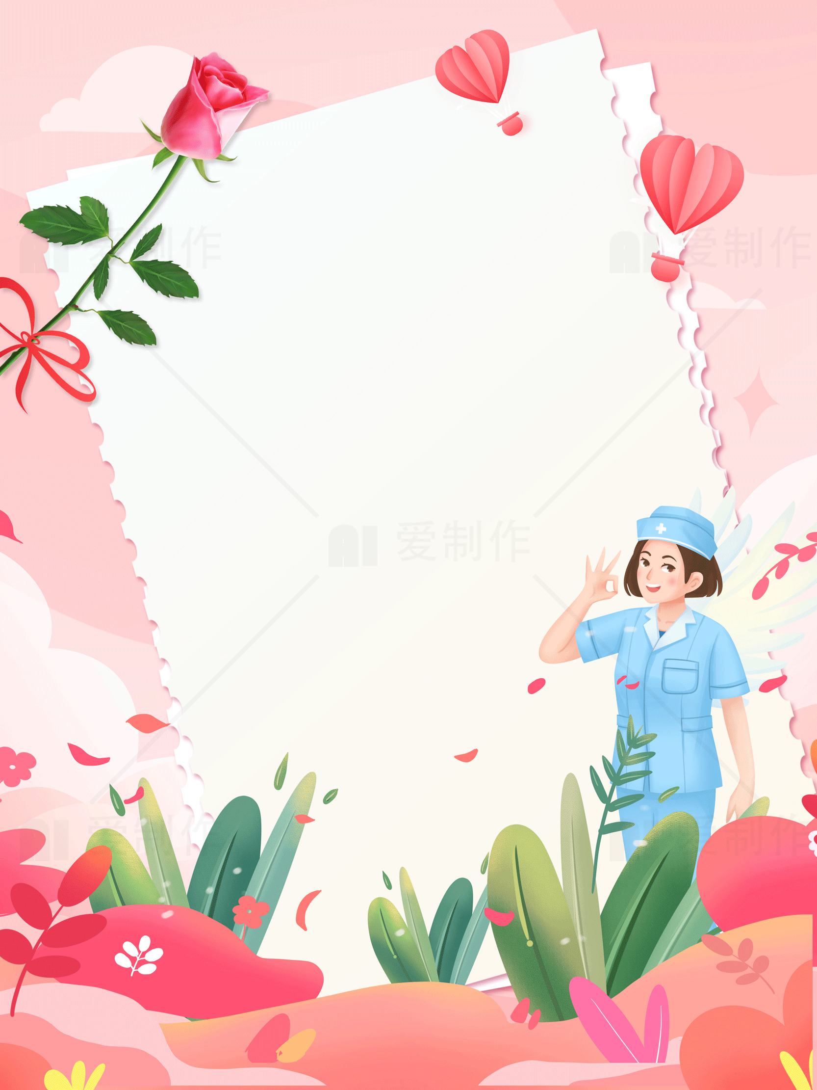 护士节贺卡设计模板素材