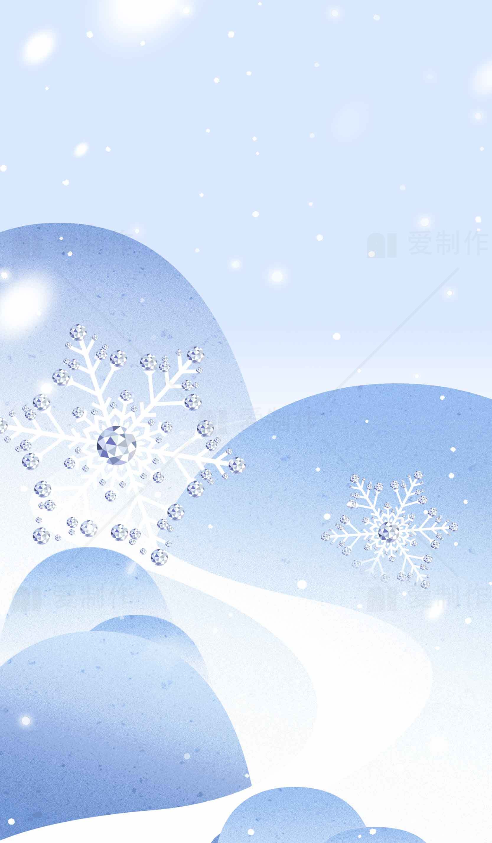 冬季雪景与雪花背景高清大图素材