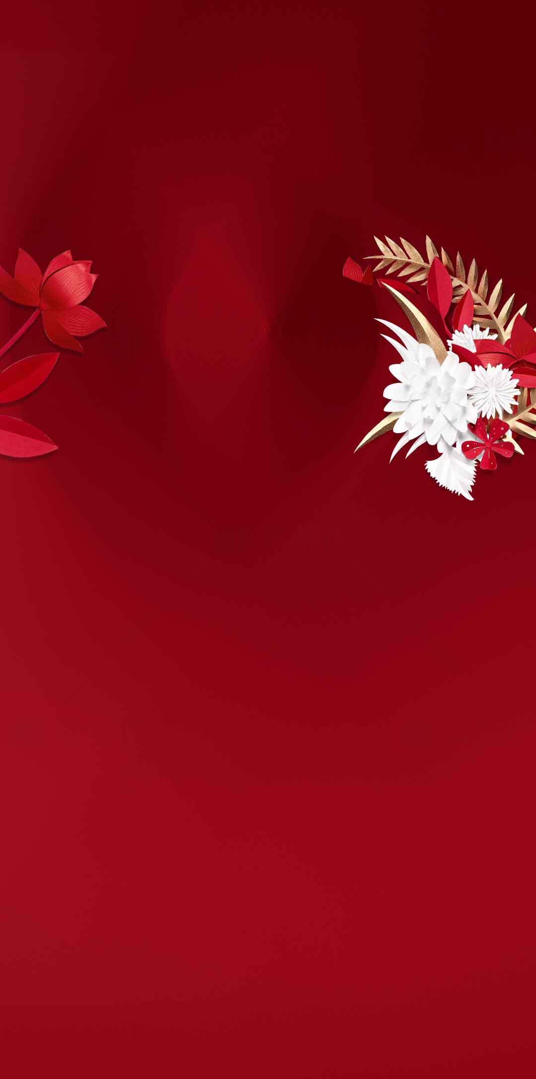 红色背景简约花卉设计图片素材