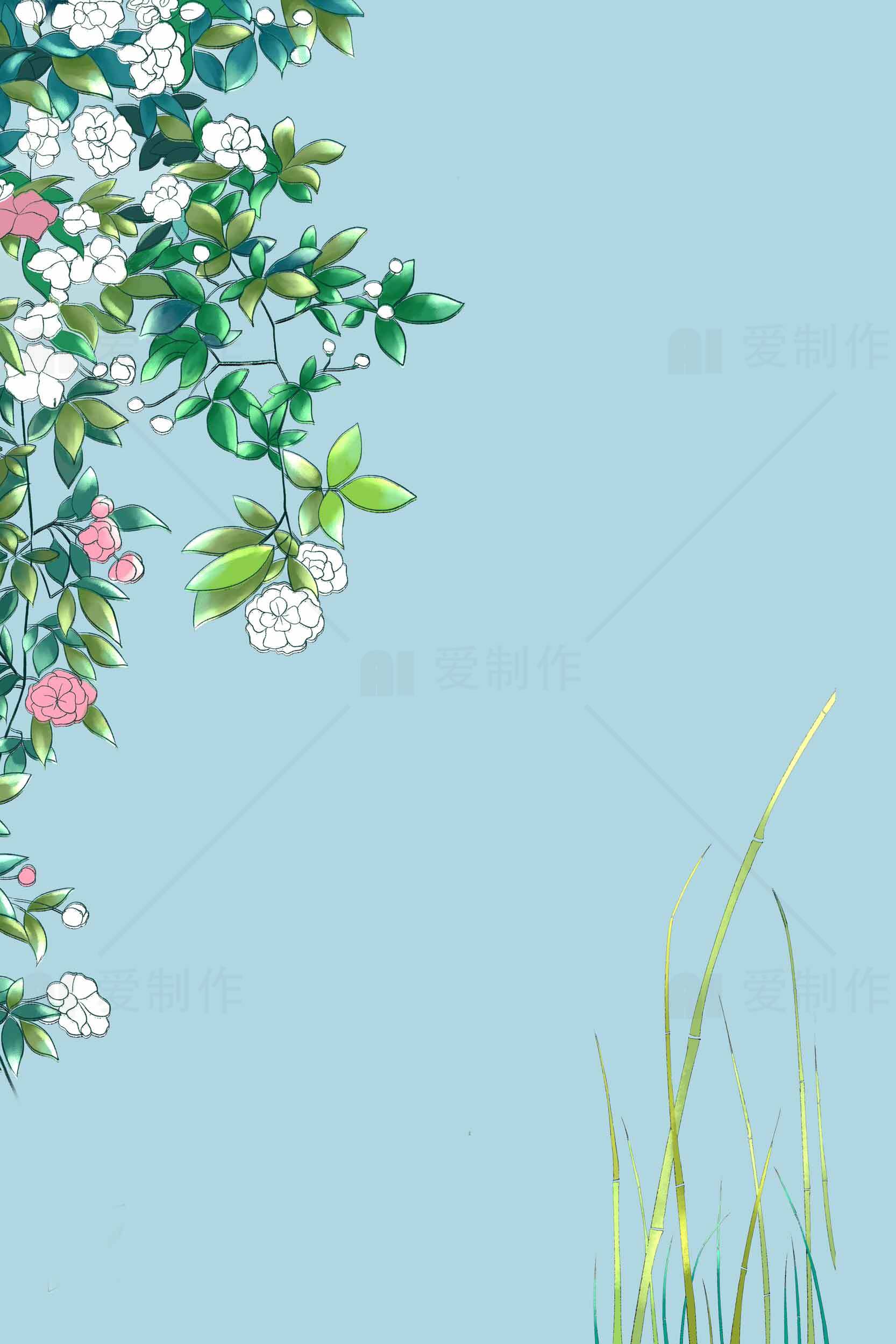 清新自然风格花卉背景图片素材