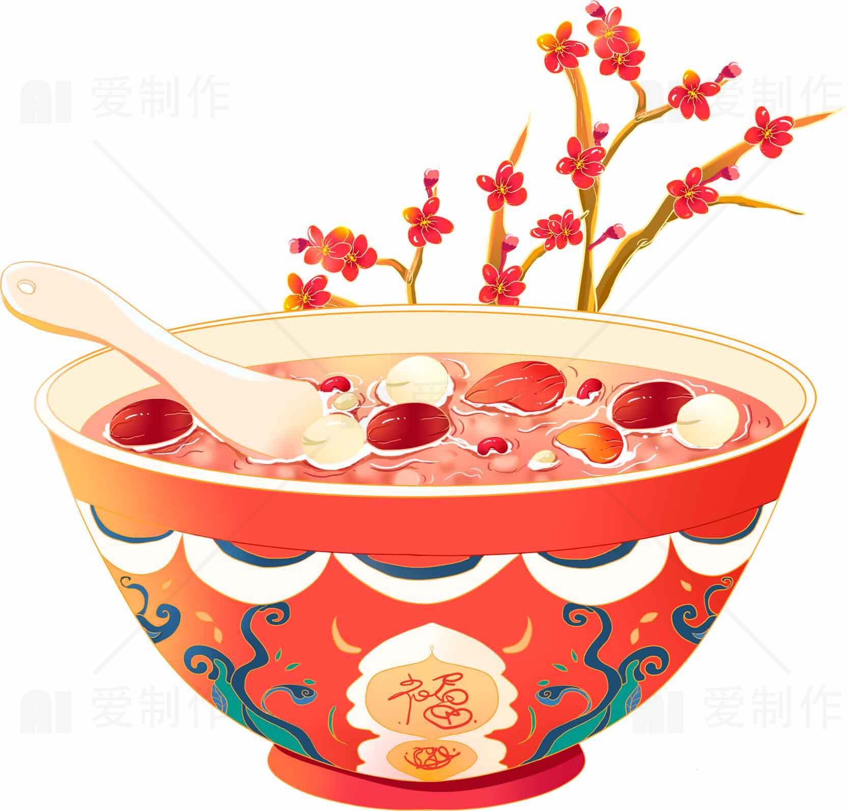 传统元宵节红色汤圆插画图片素材