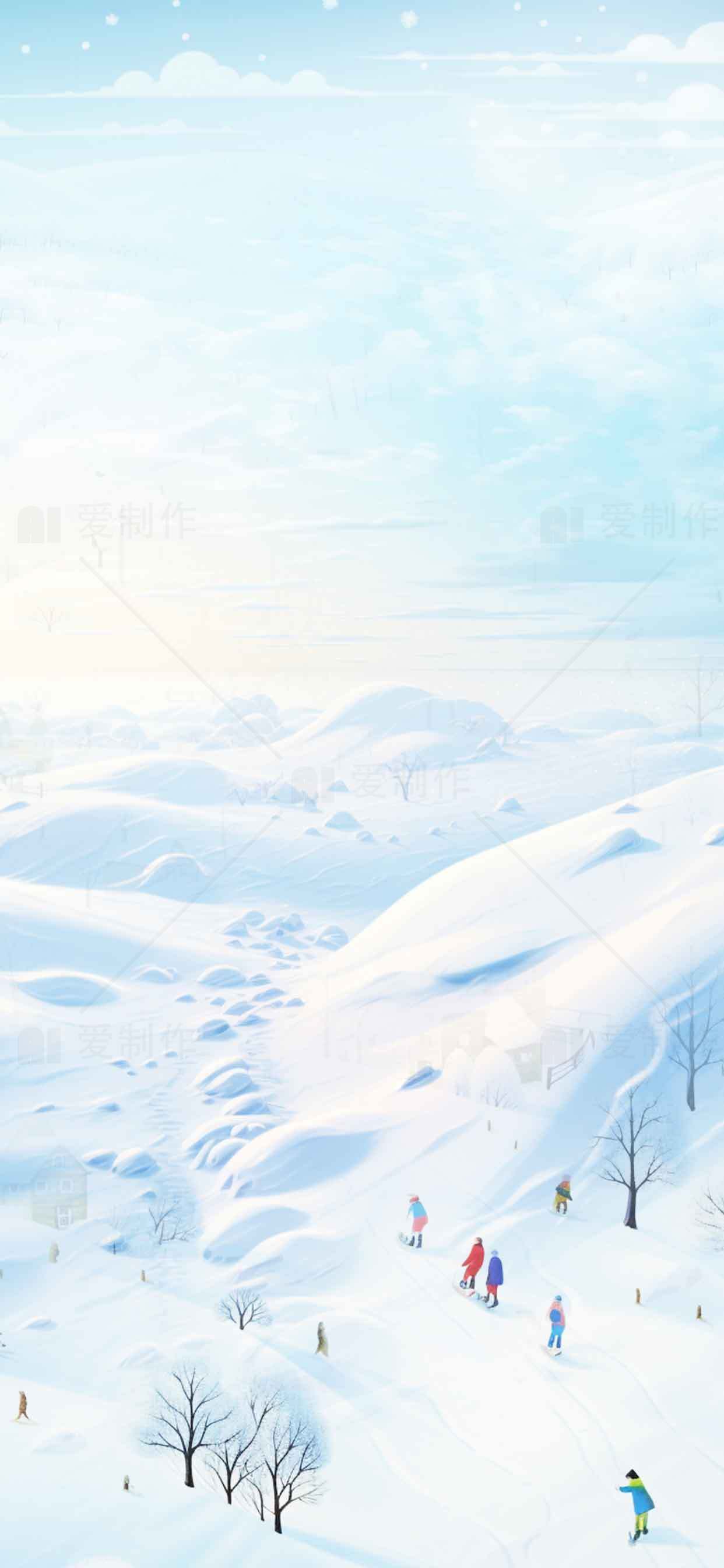 冬季雪景滑雪场唯美风光图片素材