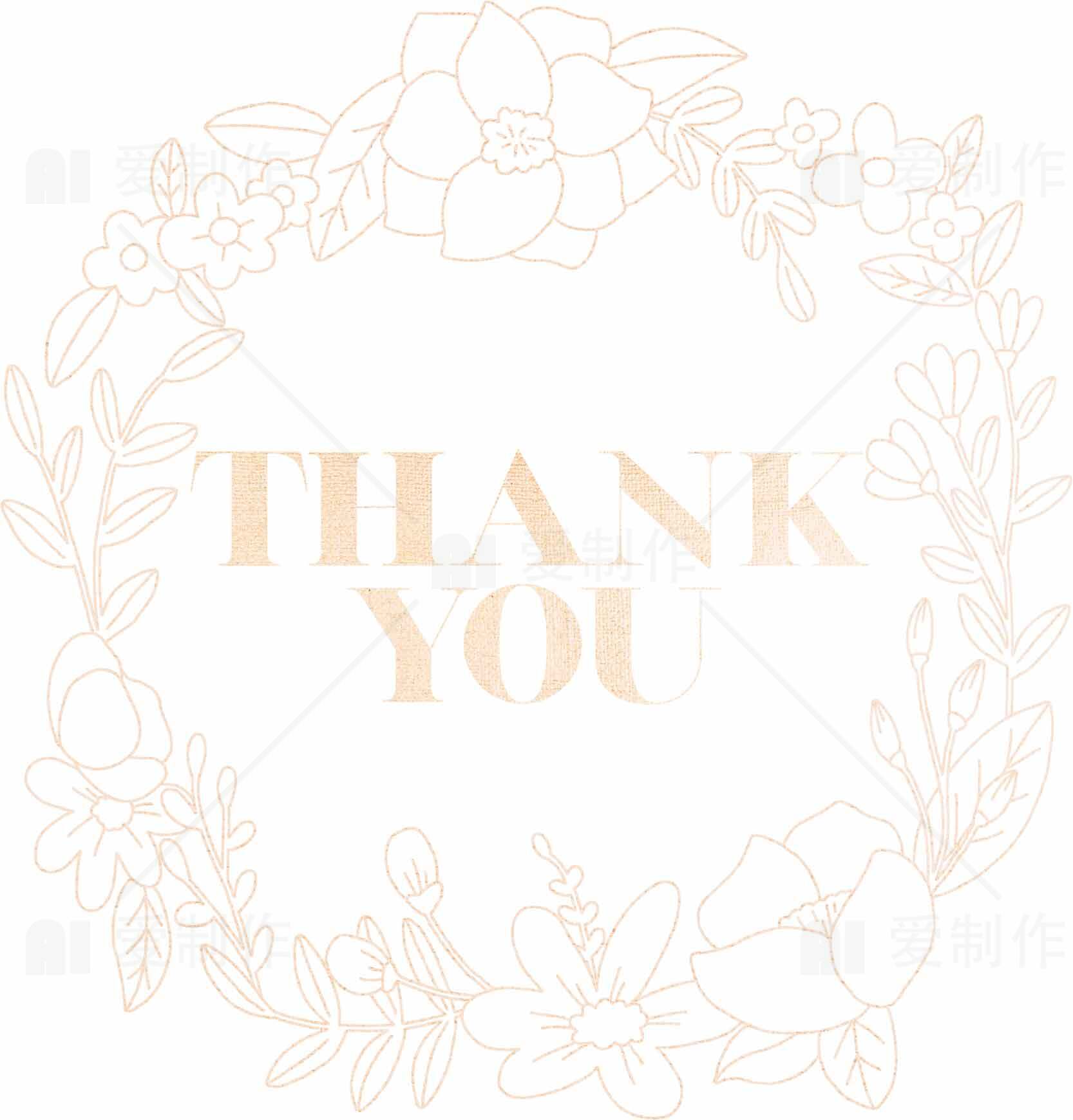 简约花环感恩卡设计图片素材