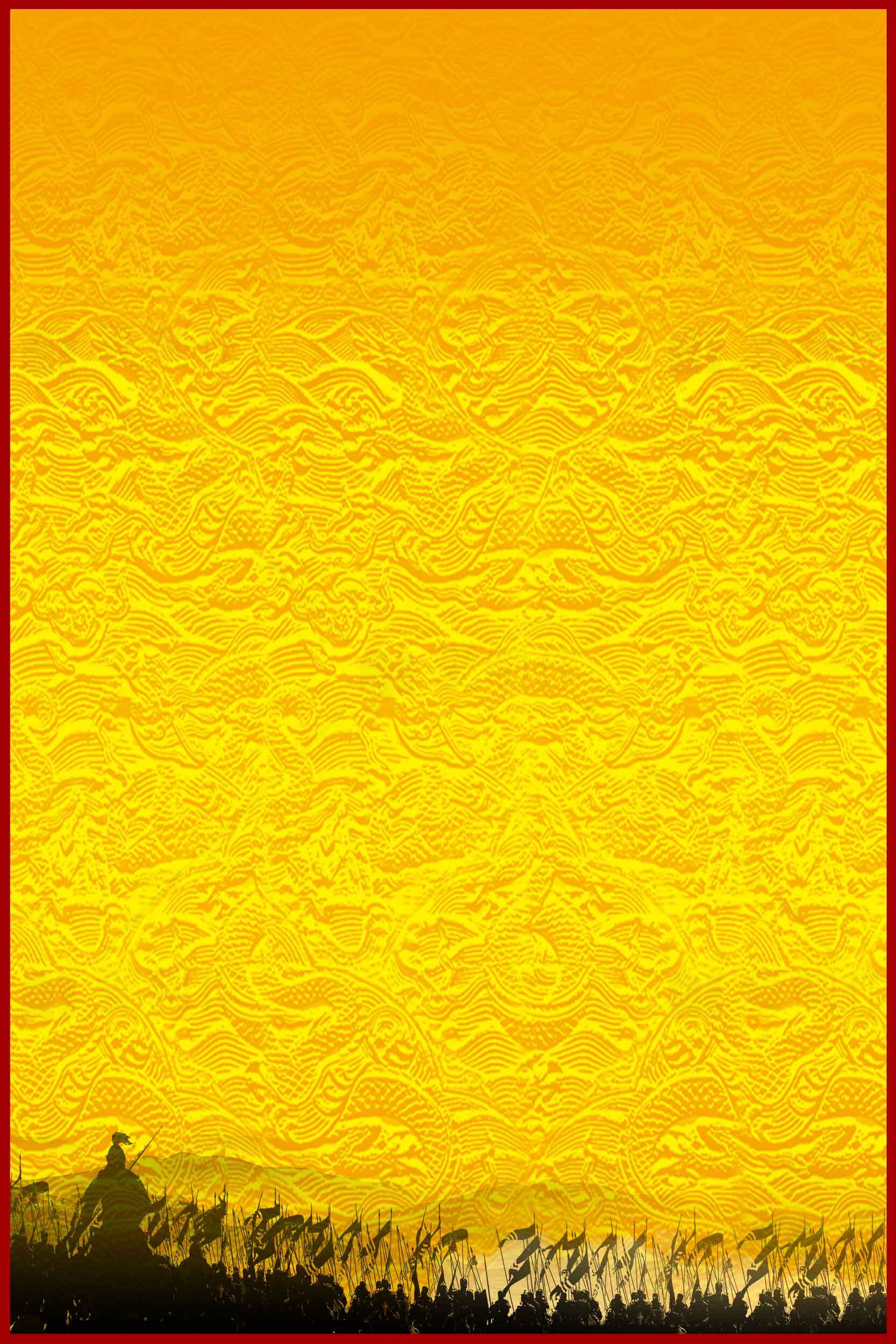 黄色背景抽象艺术画素材