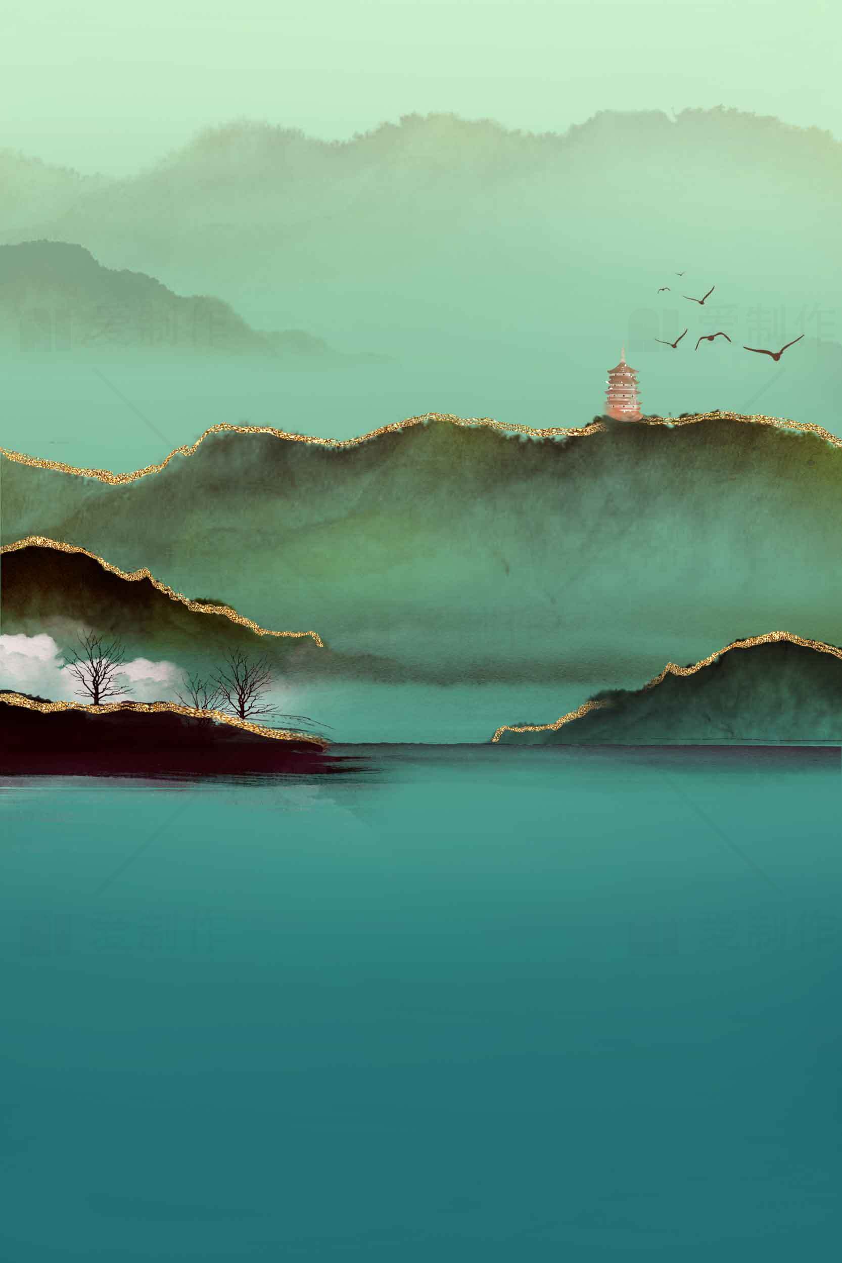 唯美中国山水风景壁纸高清下载素材