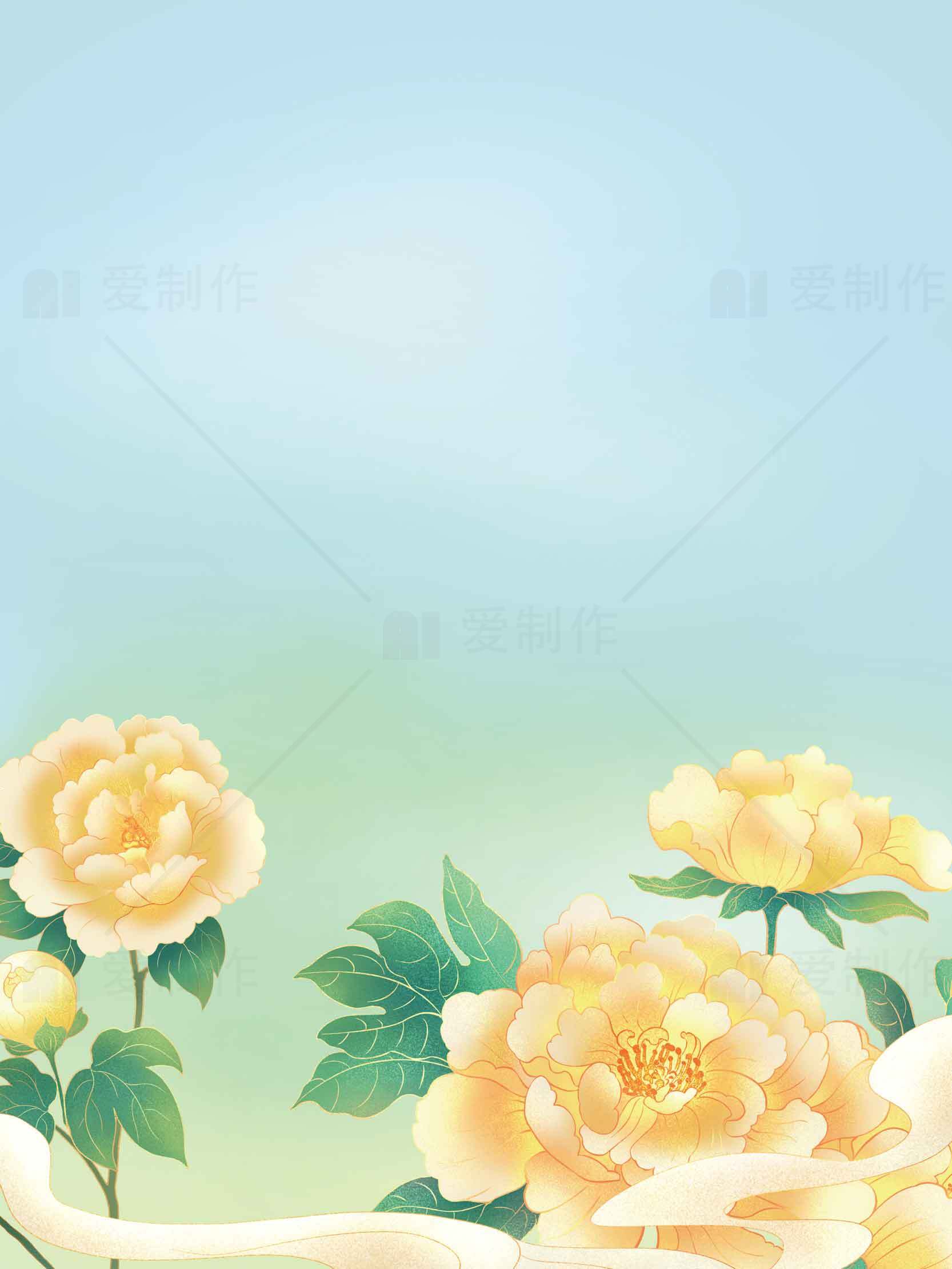 清新唯美的黄色花卉背景图片素材