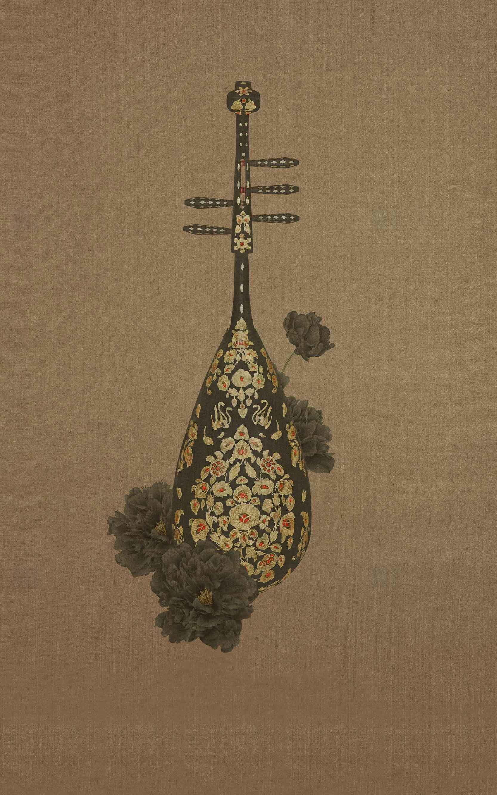 中式古典琵琶插画艺术品素材
