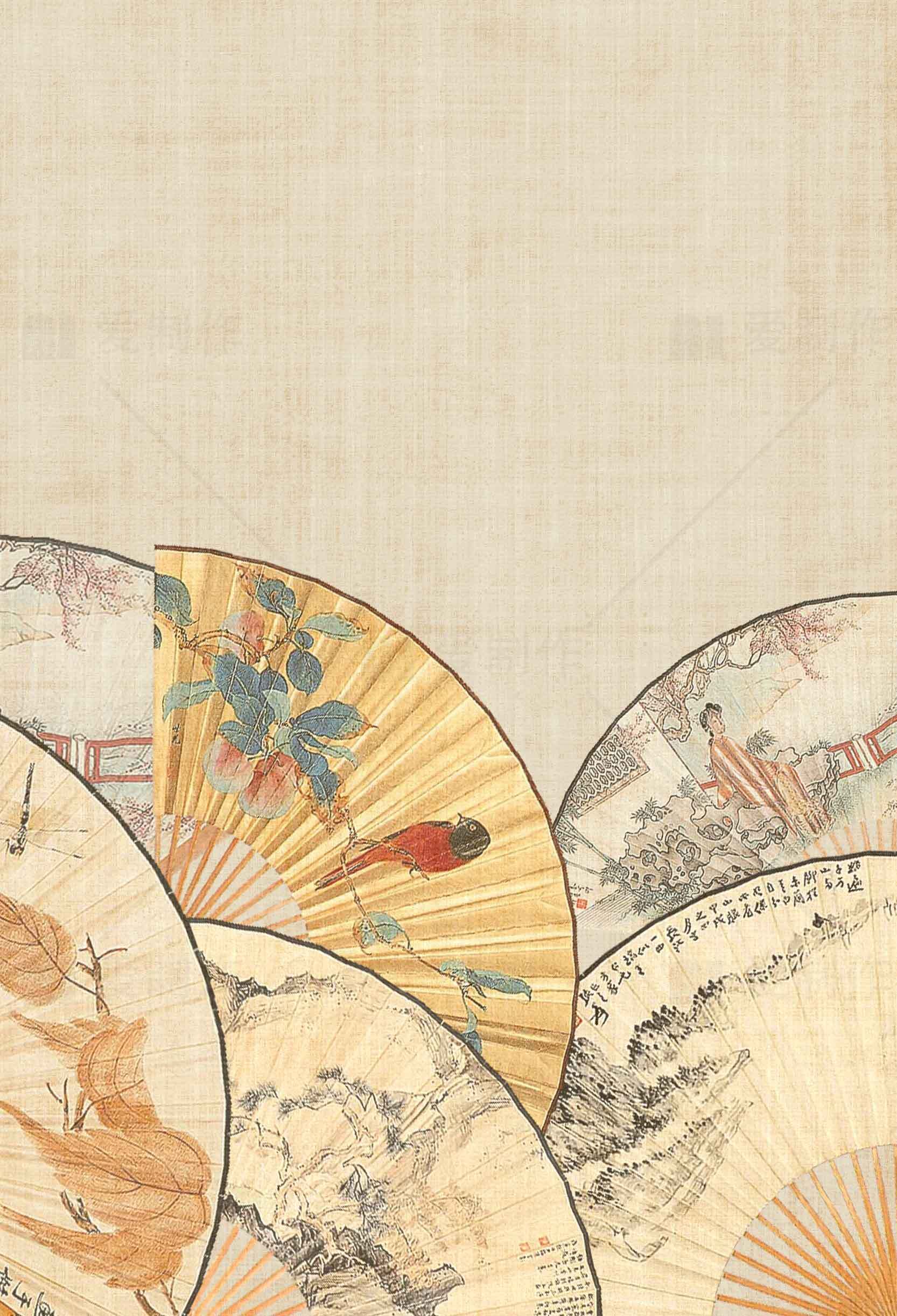 中国传统扇面艺术背景图片素材