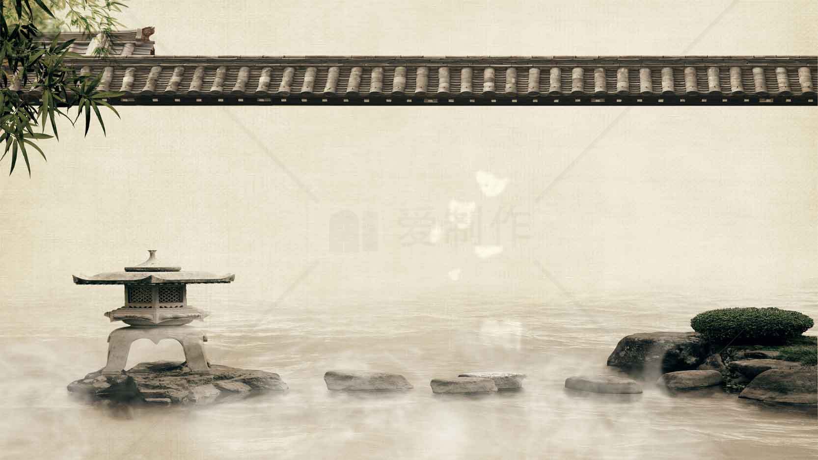 禅意庭院日式风景图片素材