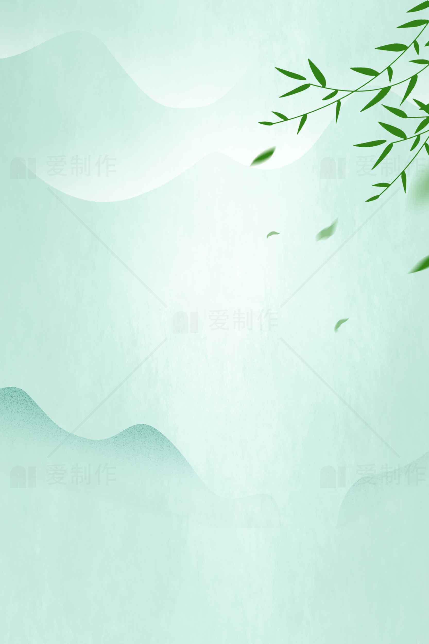 竹叶清新背景高清图片素材