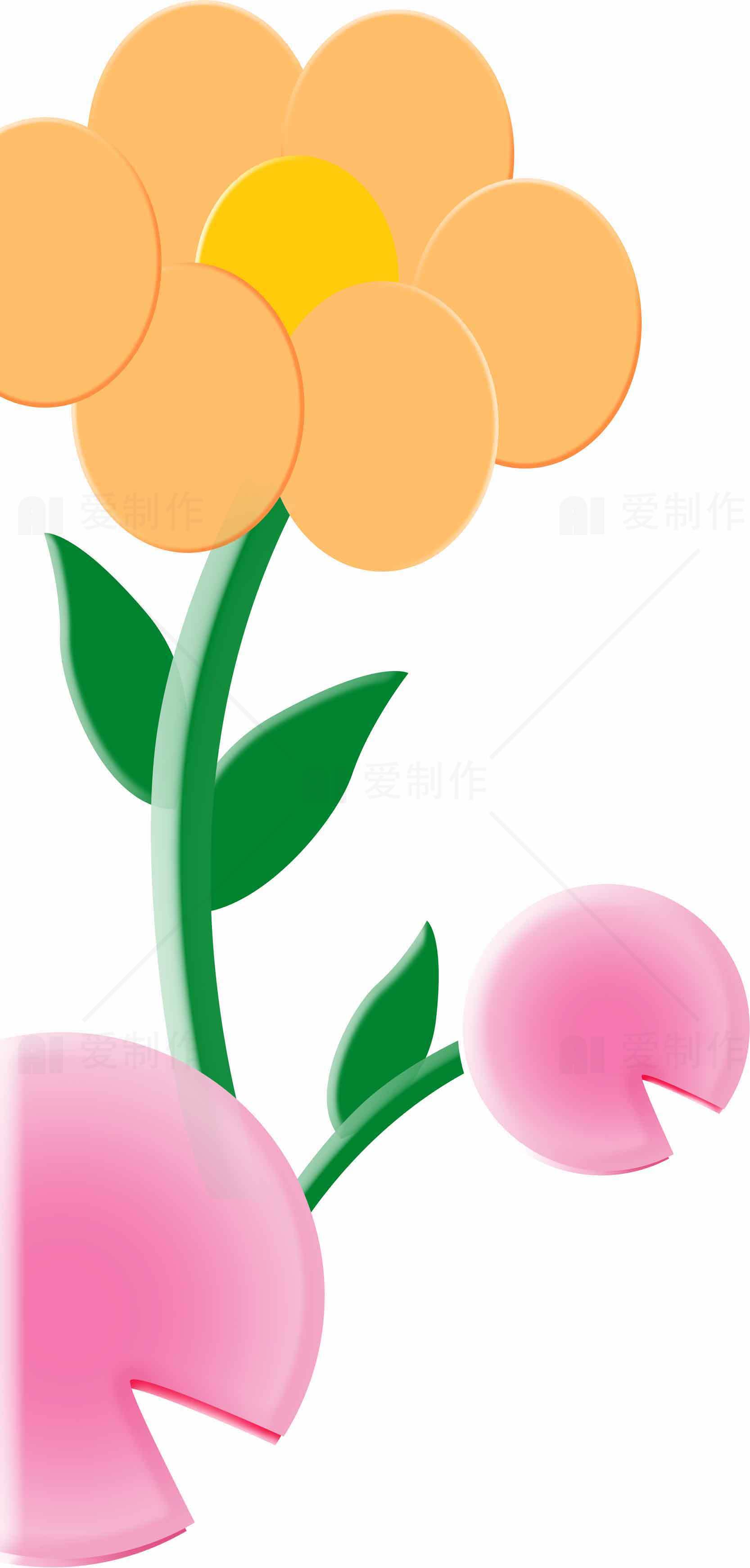 简约卡通风格花卉插画图片素材