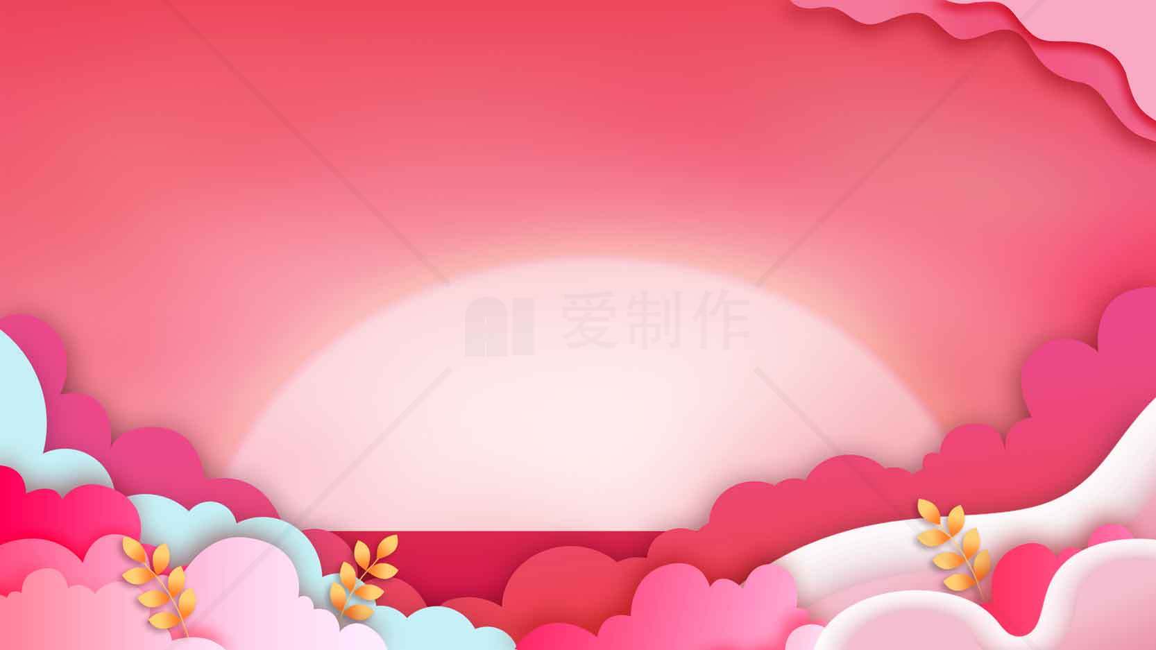 梦幻粉色日落背景图片素材