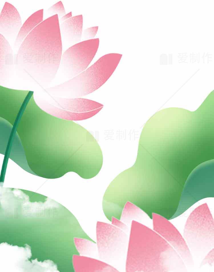 荷花唯美插画设计素材图片
