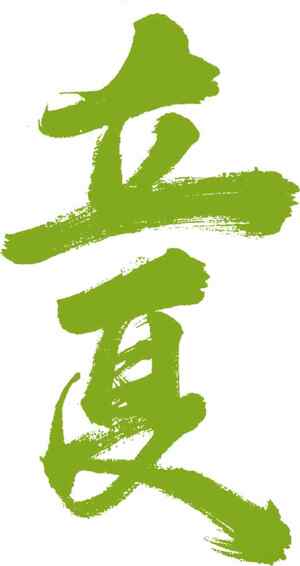 立夏节气绿色创意风格书法艺术图片