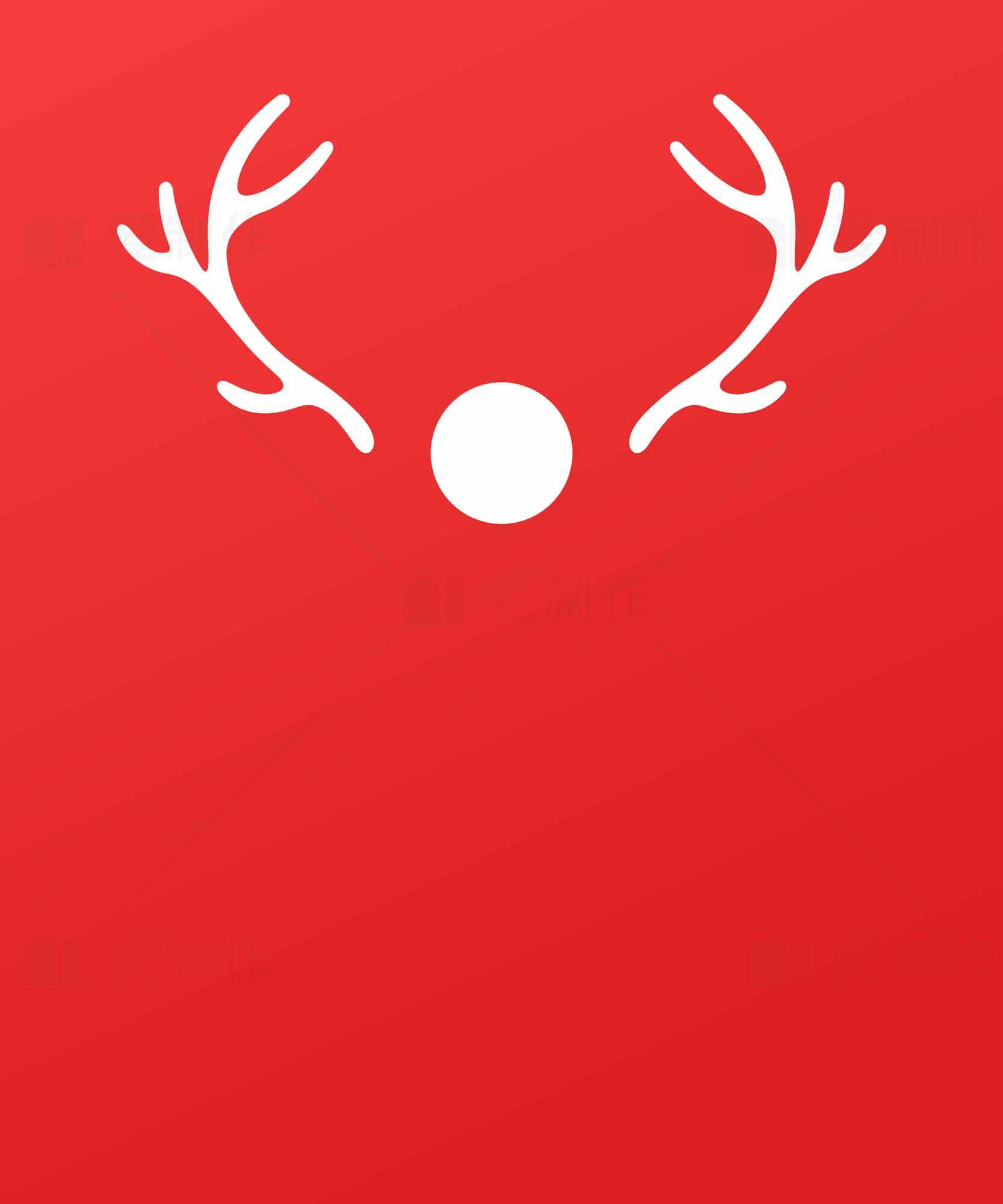 简约红色圣诞驯鹿设计图片素材