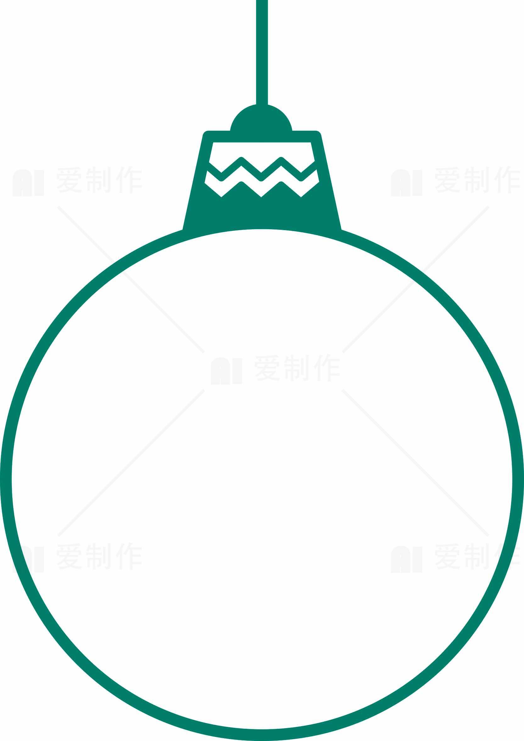 绿色圣诞装饰球简约设计图片素材