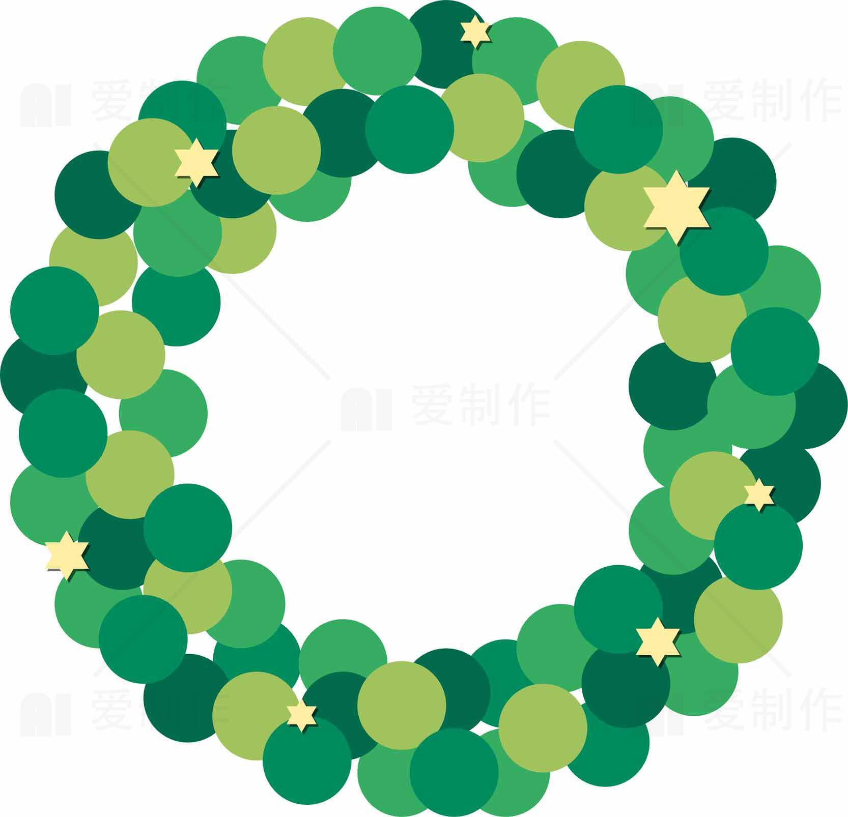 绿色圣诞花环设计图片素材