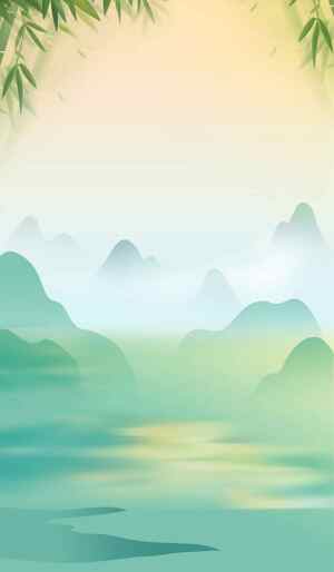 唯美中国山水风景背景图片