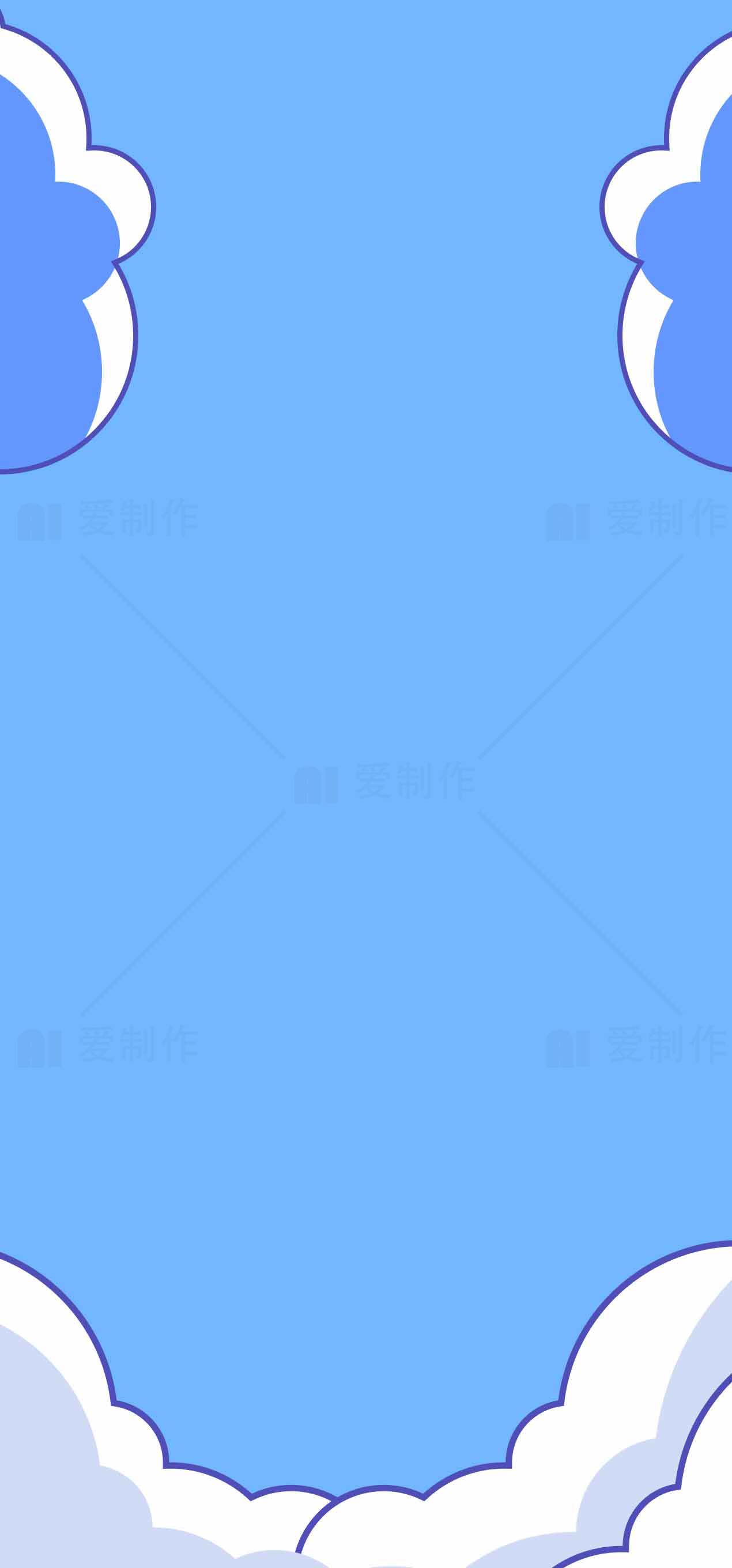 蓝天白云卡通背景图片素材