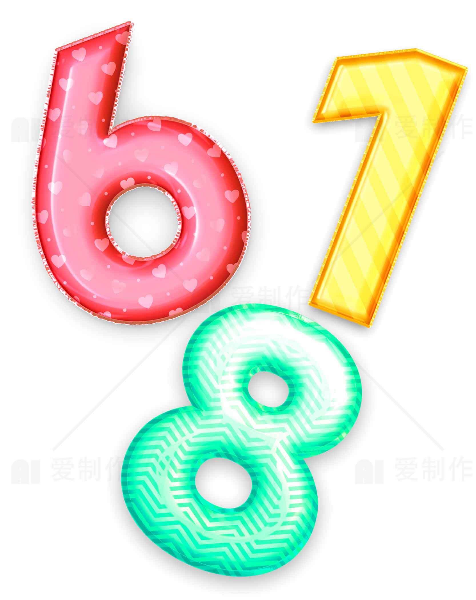 618购物节彩色数字设计图片素材
