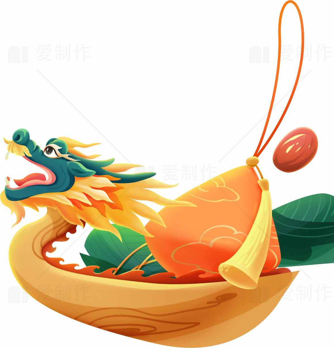 端午节龙舟插画设计素材
