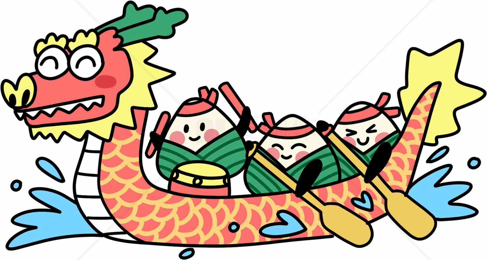 端午节赛龙舟卡通图片插画素材