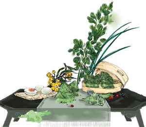 中式草本养生美食摆盘图片